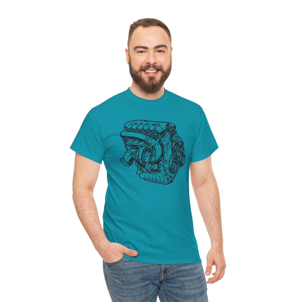 Unisex Heavy Cotton Tee — Engine Illustration (DAZA)