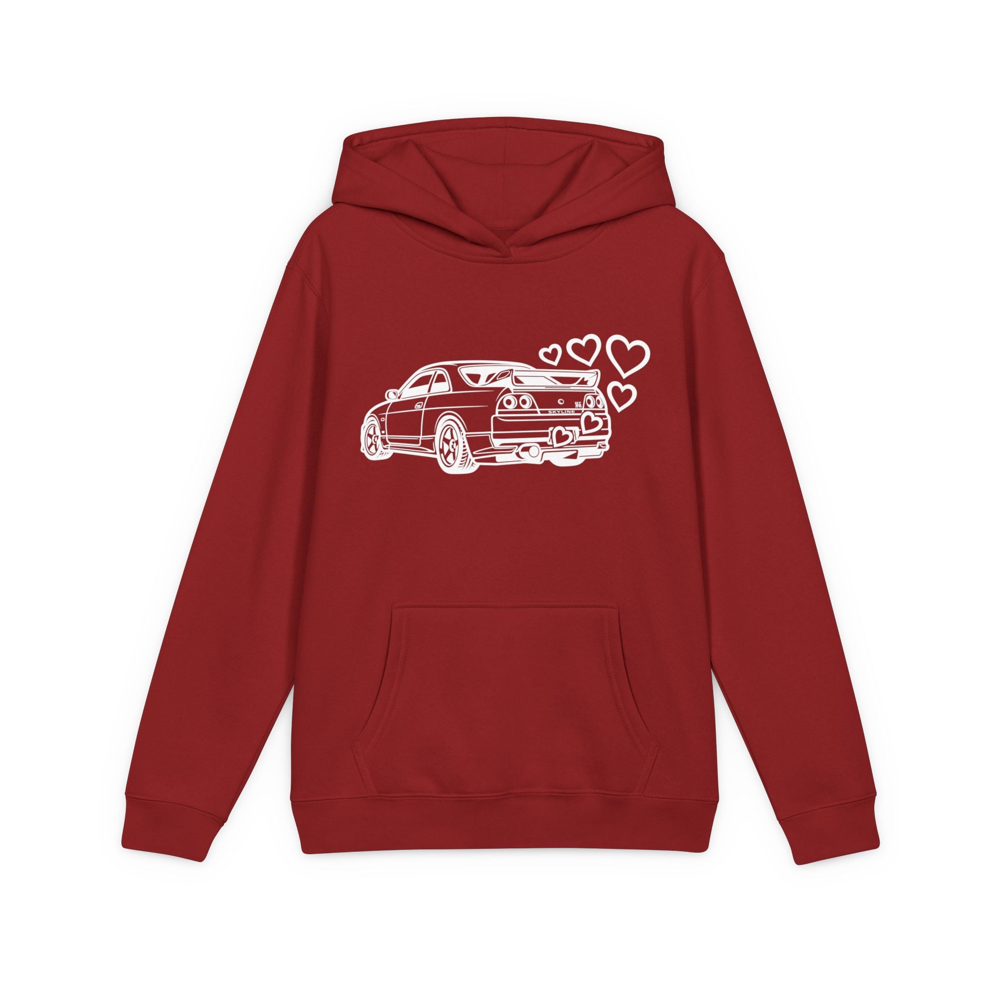 Youth V.I.T.™ Fleece Hoodie — JDM Car with Hearts