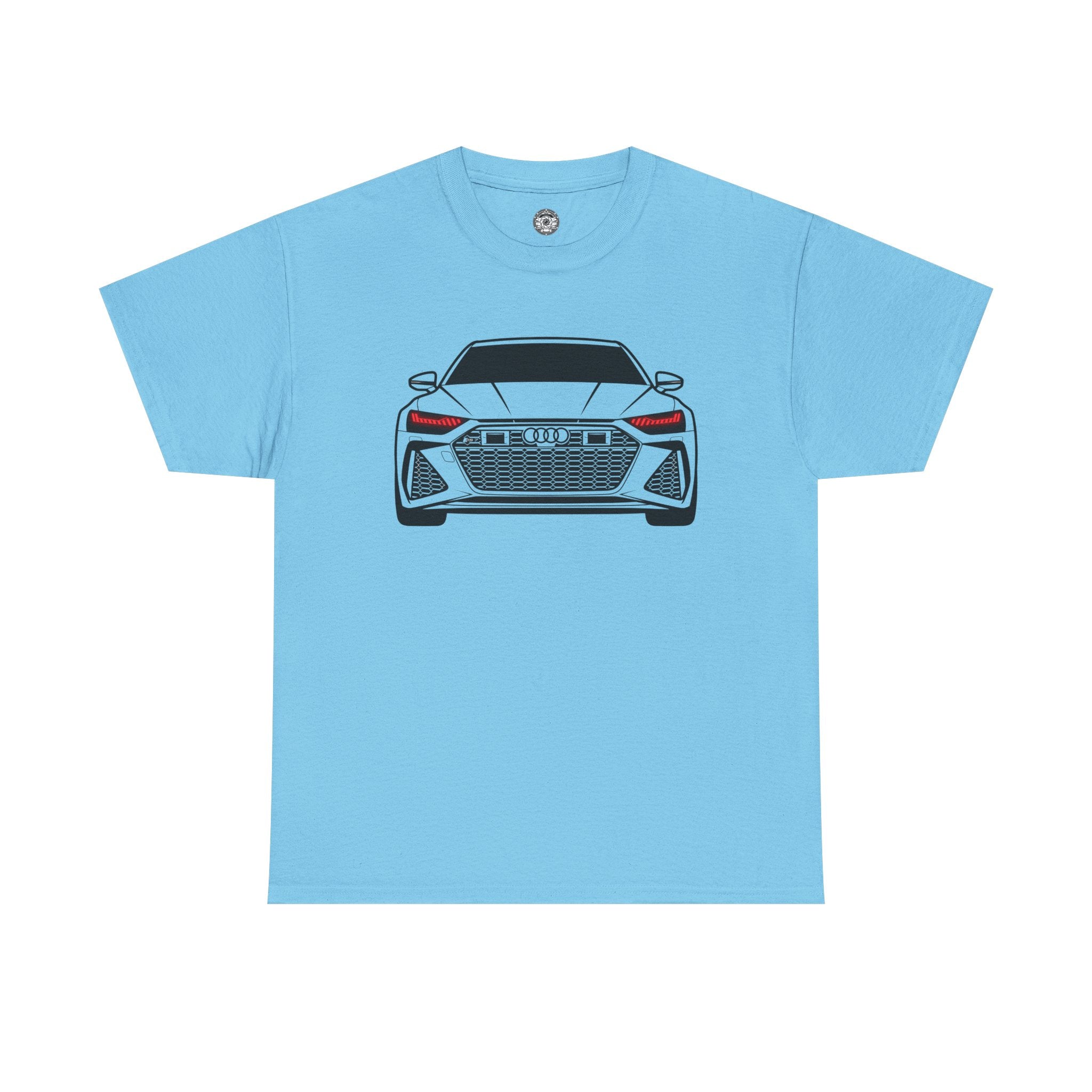 Unisex Heavy Cotton Tee — Illuminated Matrix Headlights (Red)
