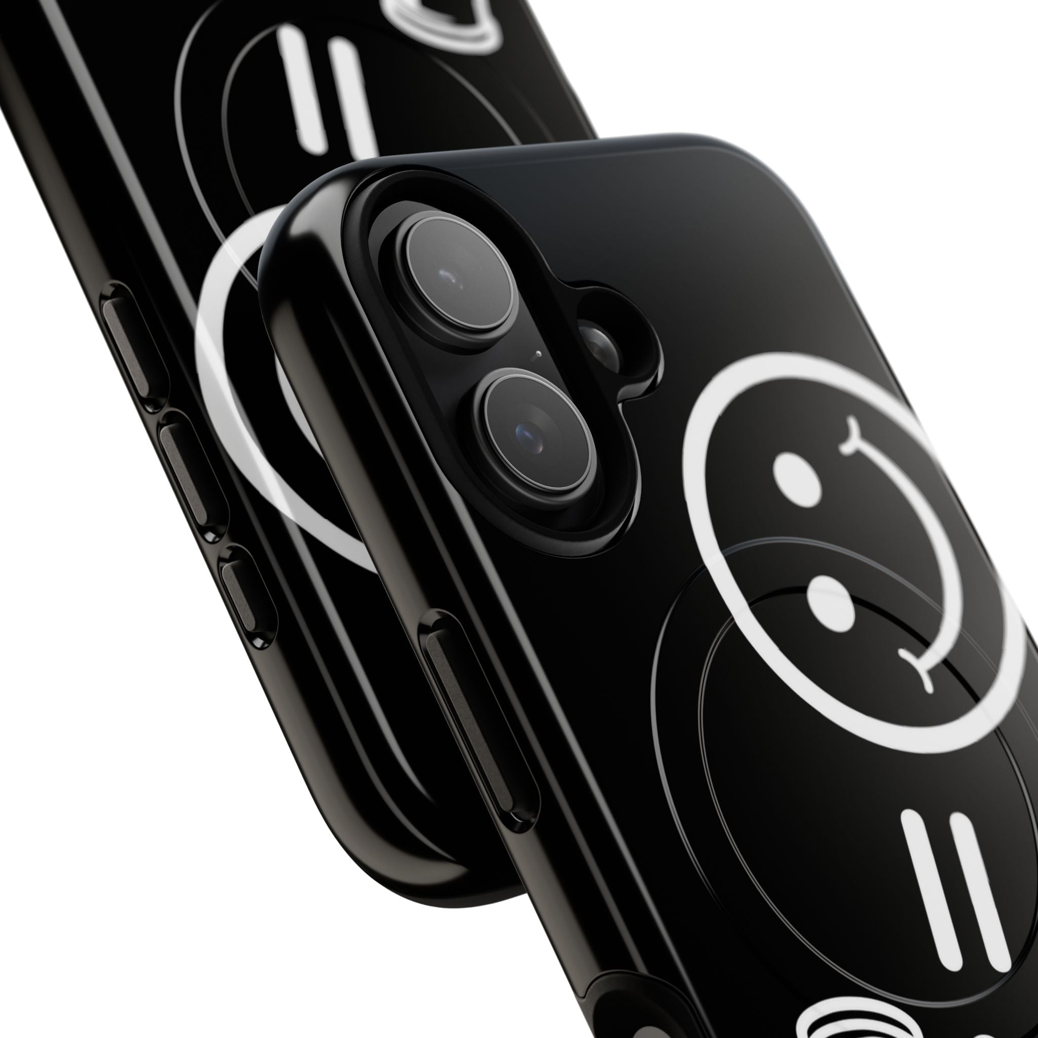 Tough Magnetic Phone Case — Black/White Turbo = Happy
