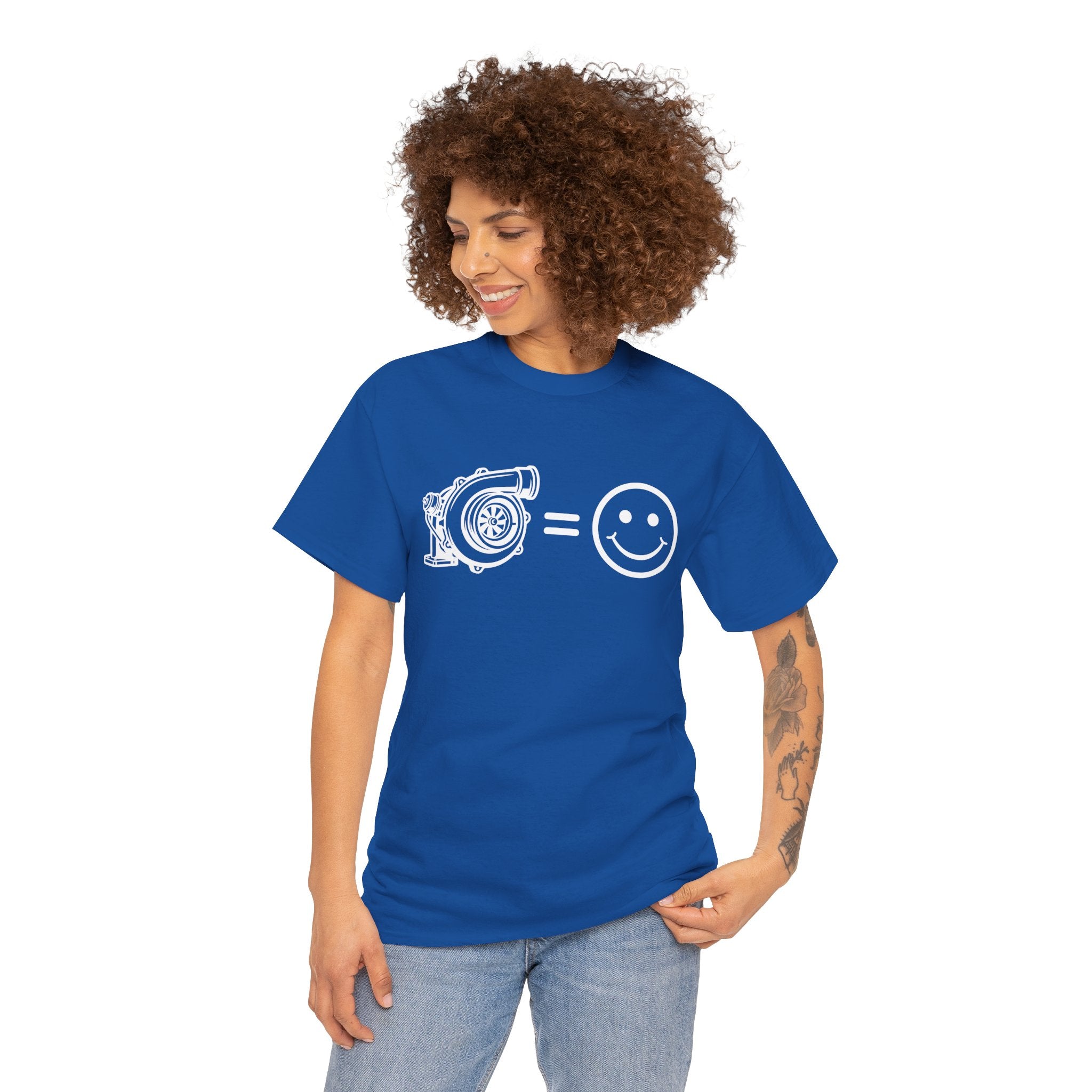 Unisex Heavy Cotton Tee — Turbocharger = Smiles