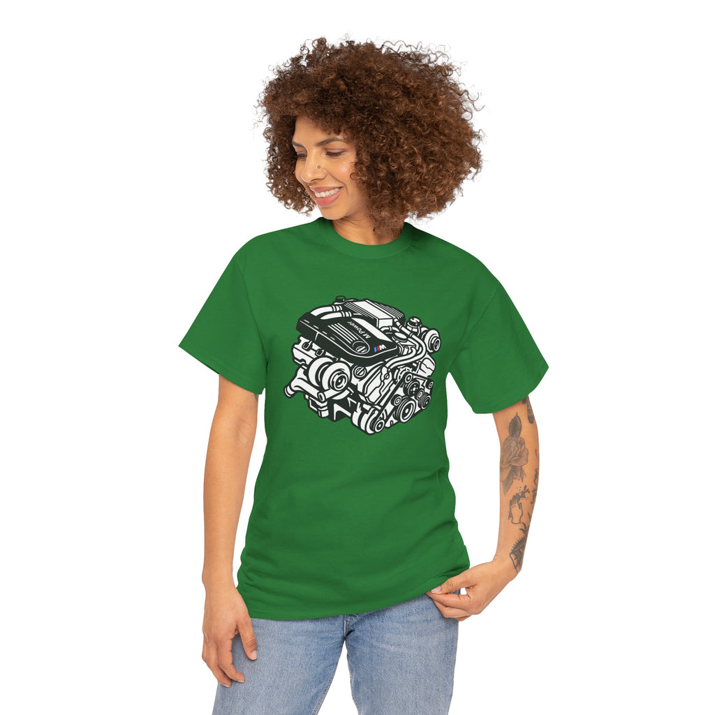 Unisex Heavy Cotton Tee — Engine Illustration (S58)