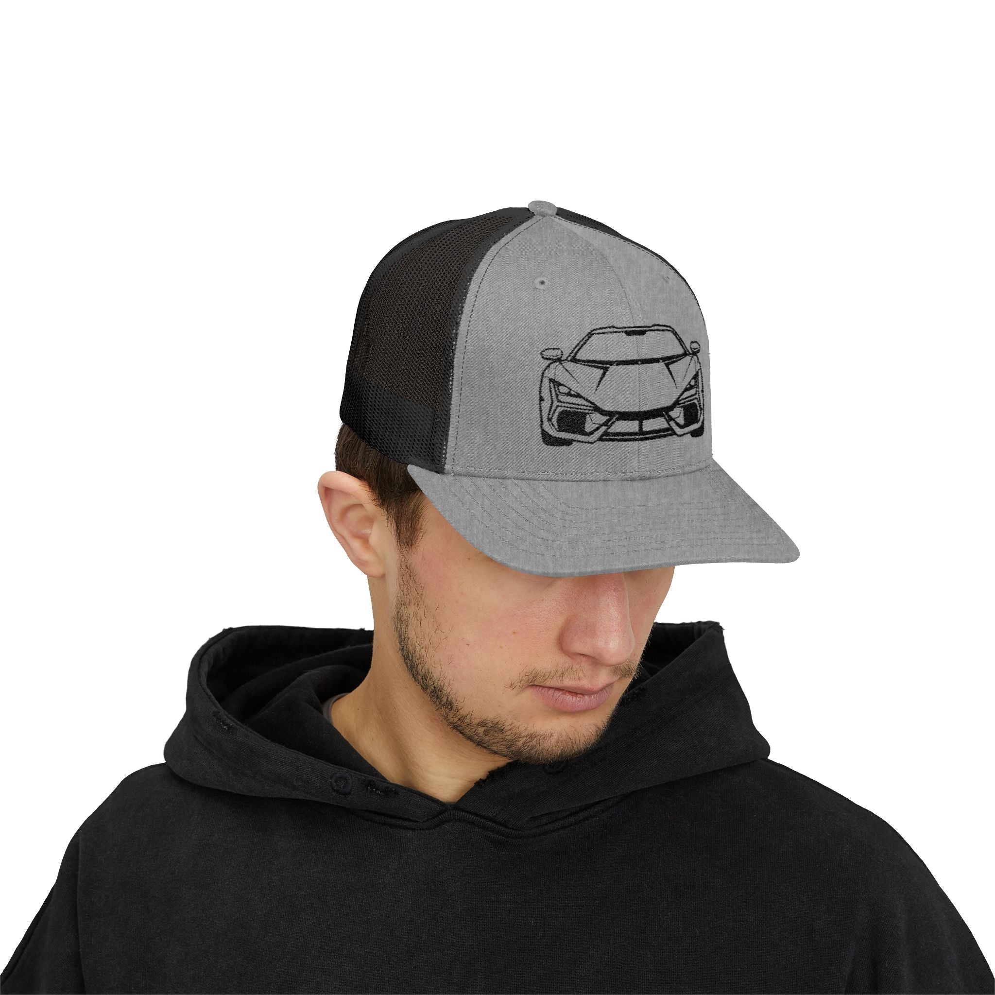 Snapback Trucker Cap — V12 Hybrid Minimalist Outline