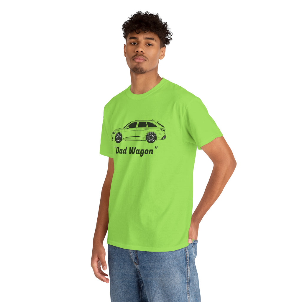 Unisex Heavy Cotton Tee — Twin-Turbo V8 "Dad Wagon"