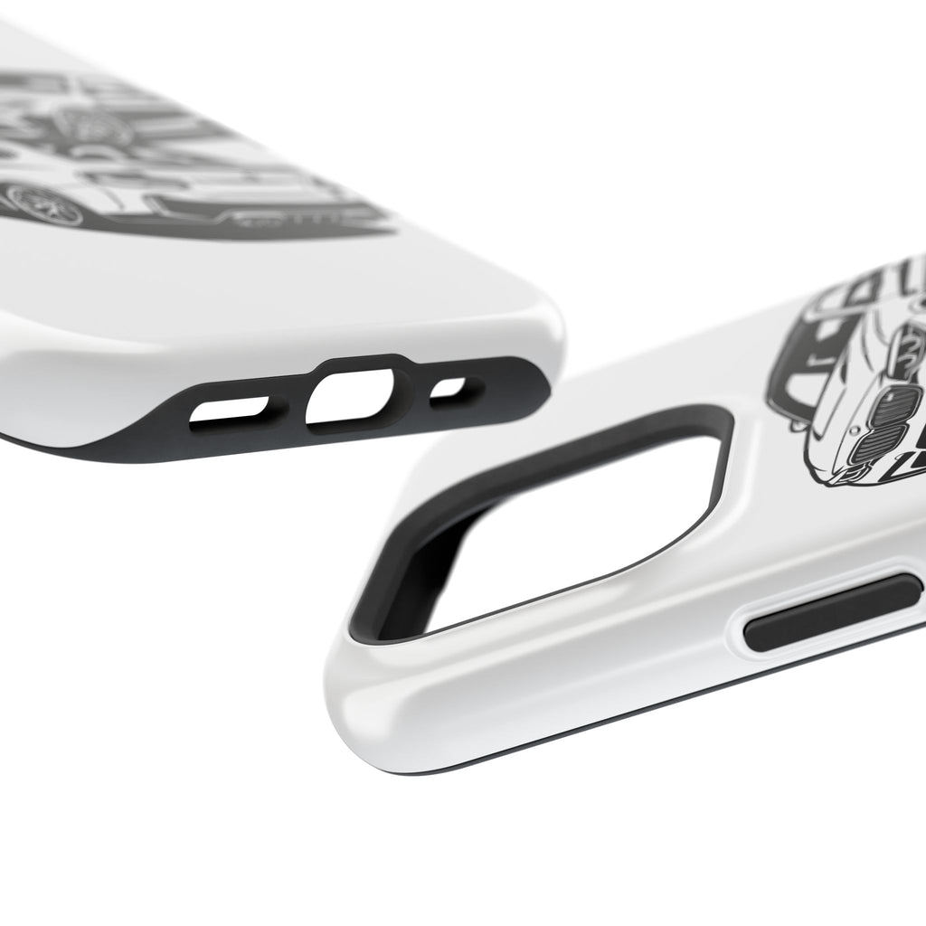 Magnetic Impact-Resistant Phone Case — Black/White Sports Coupe