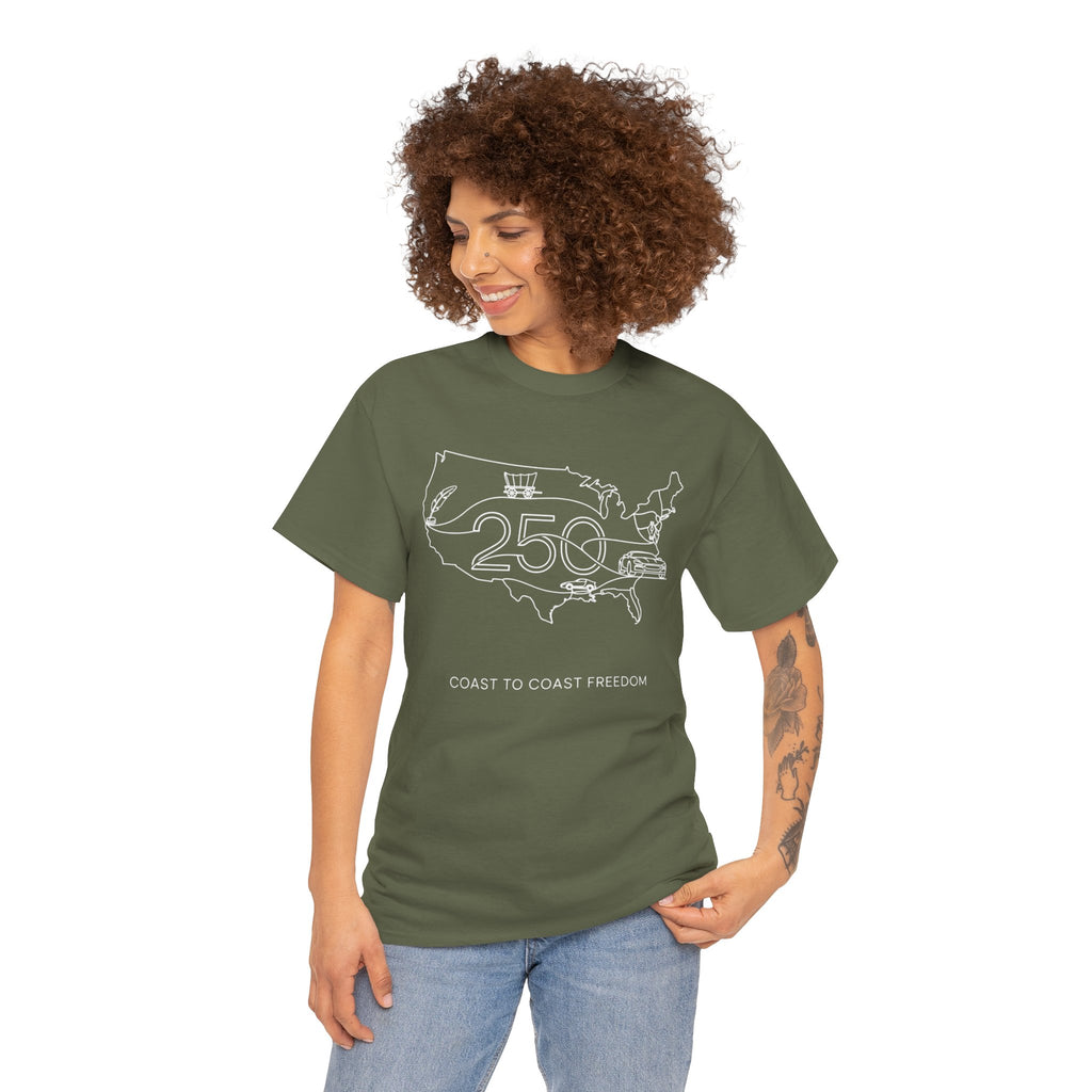 Unisex Heavy Cotton Tee — 250th Coast to Coast Freedom