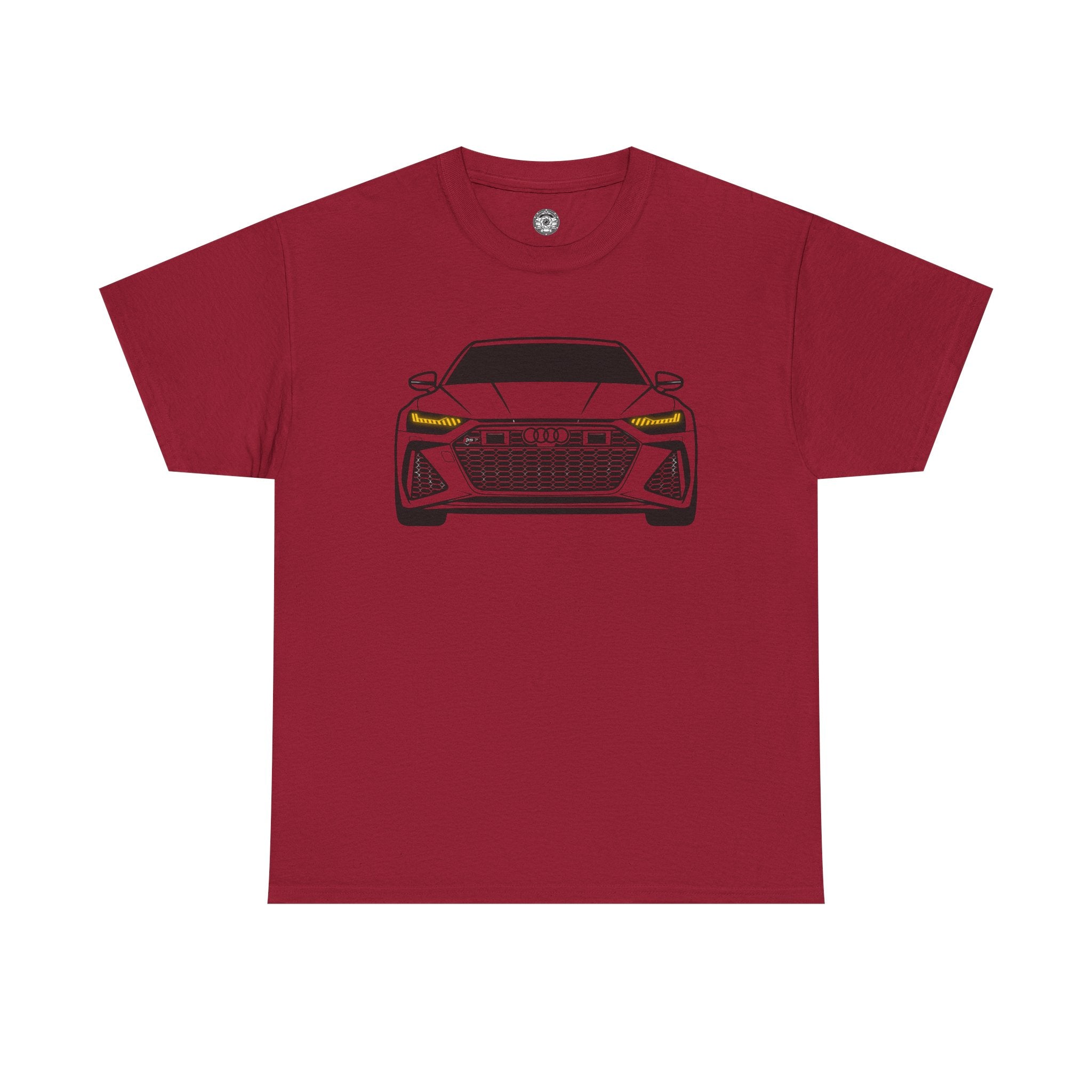 Unisex Heavy Cotton Tee — Illuminated Matrix Headlights (Yellow)