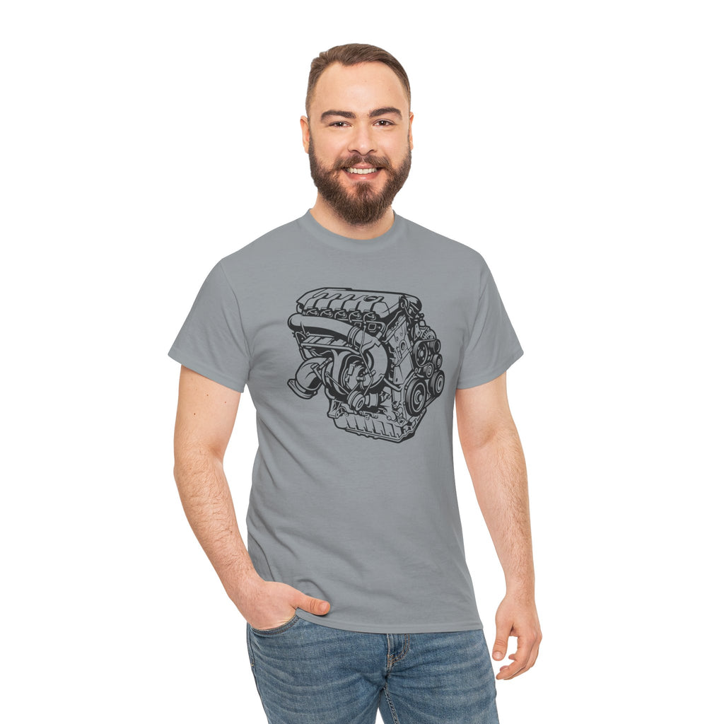 Unisex Heavy Cotton Tee — Engine Illustration (DAZA)