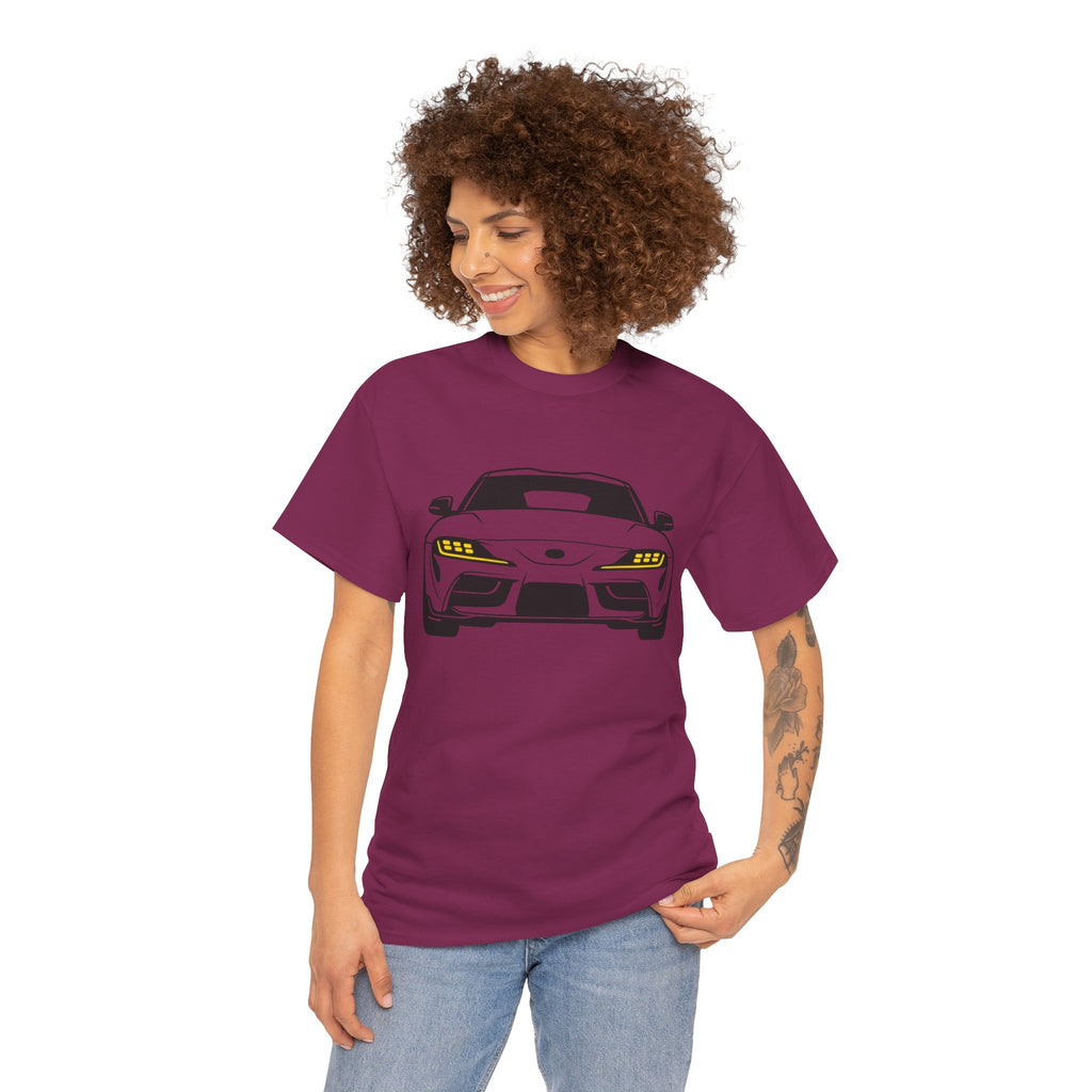 Unisex Heavy Cotton Tee — A90 Illuminated Headlights (Yellow)