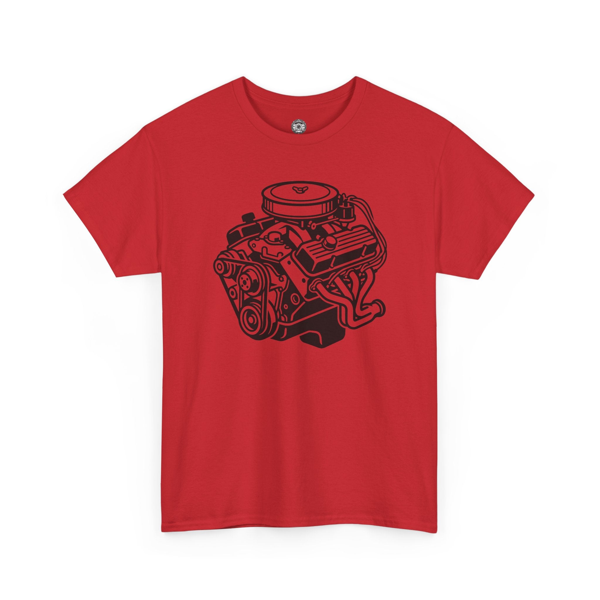 Unisex Heavy Cotton Tee — Engine Illustration (Big Block)