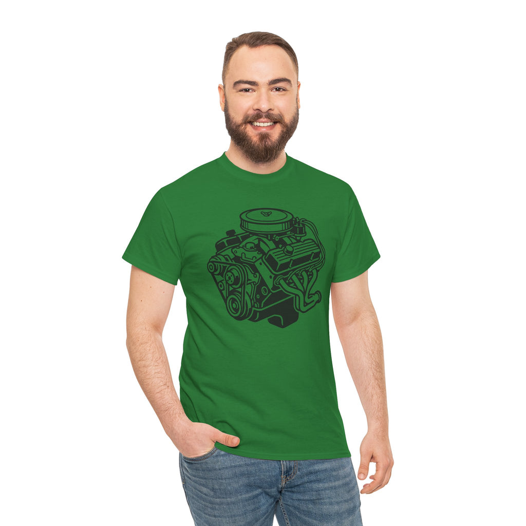 Unisex Heavy Cotton Tee — Engine Illustration (Big Block)