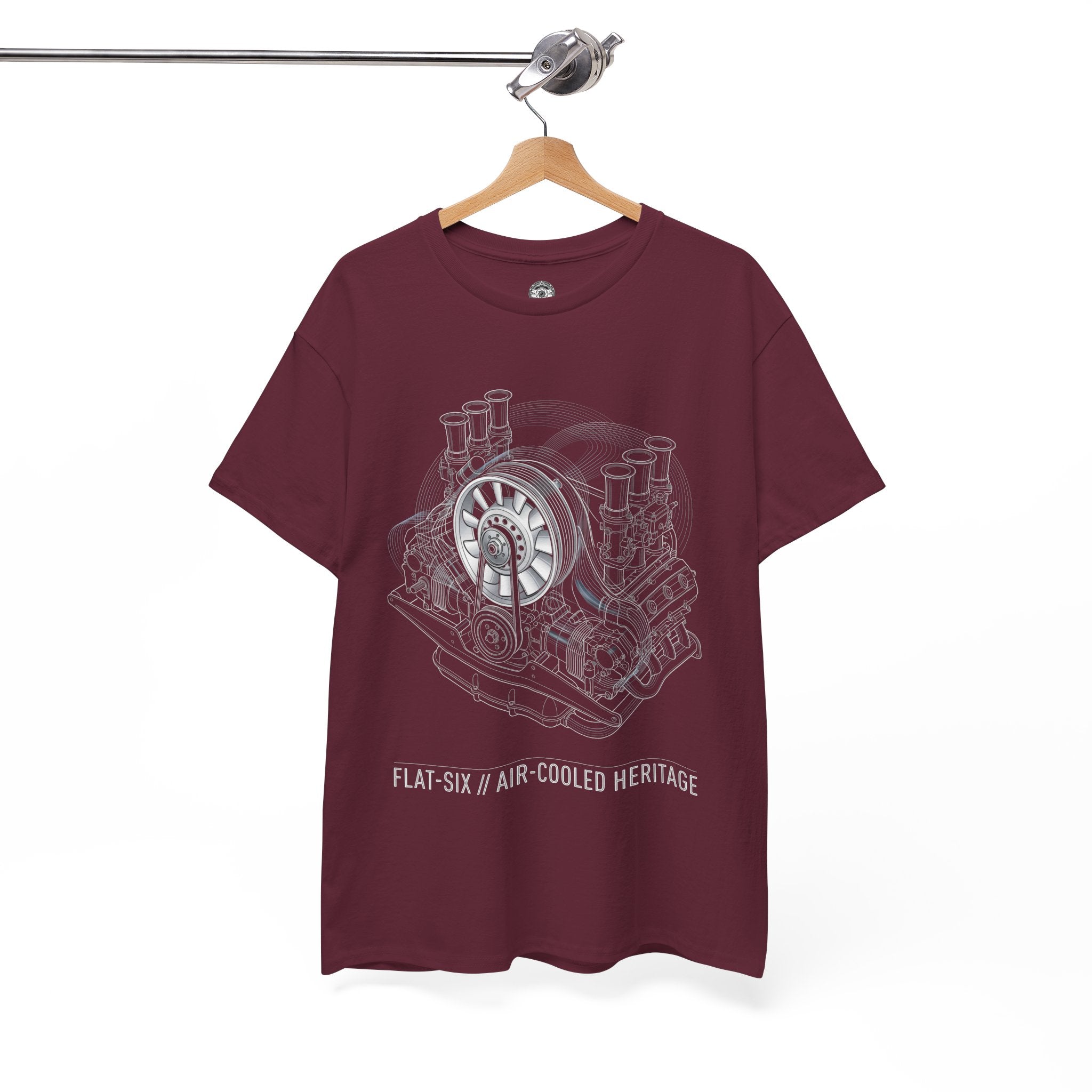Unisex Heavy Cotton Tee — Flat-Six // Air-Cooled Heritage