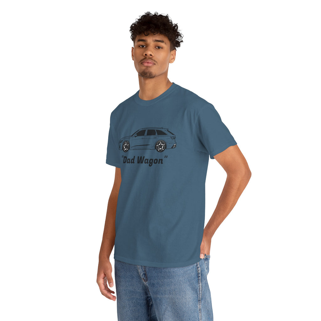 Unisex Heavy Cotton Tee — Twin-Turbo V8 "Dad Wagon"
