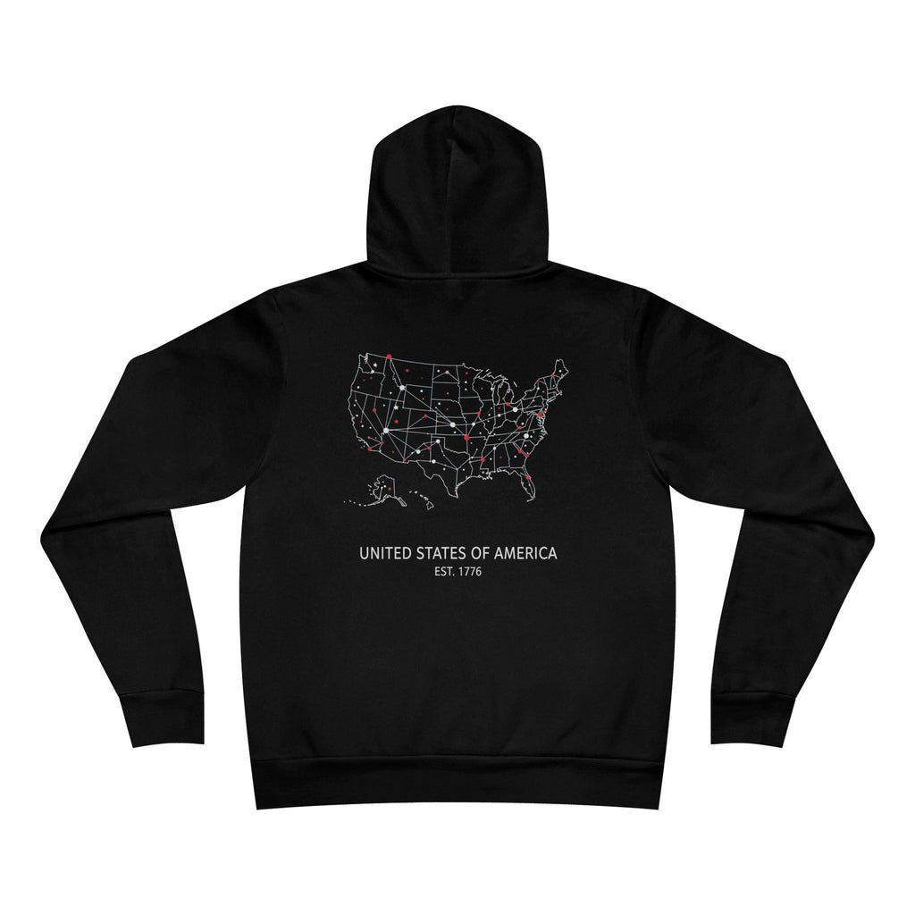 Unisex Sponge Fleece Pullover Hoodie — United States of America Map