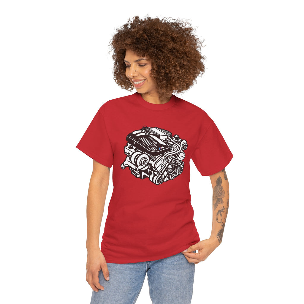 Unisex Heavy Cotton Tee — Engine Illustration (S58)