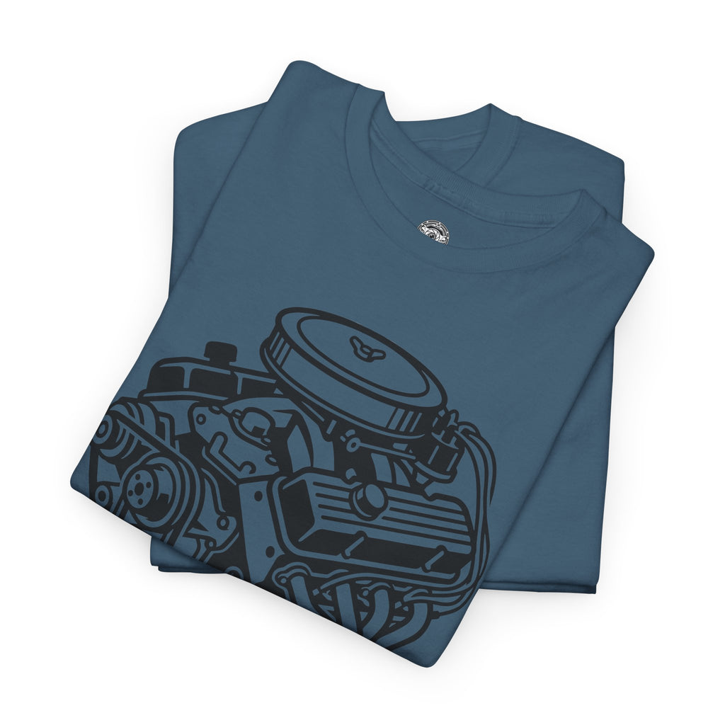 Unisex Heavy Cotton Tee — Engine Illustration (Big Block)