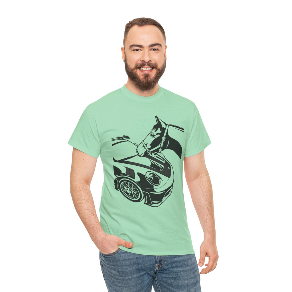 Unisex Heavy Cotton Tee — 992 vs Horse (Viral Video)