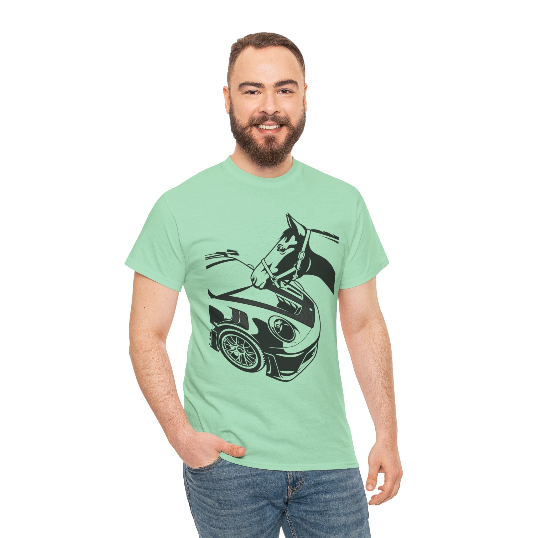 Unisex Heavy Cotton Tee — 992 vs Horse (Viral Video)