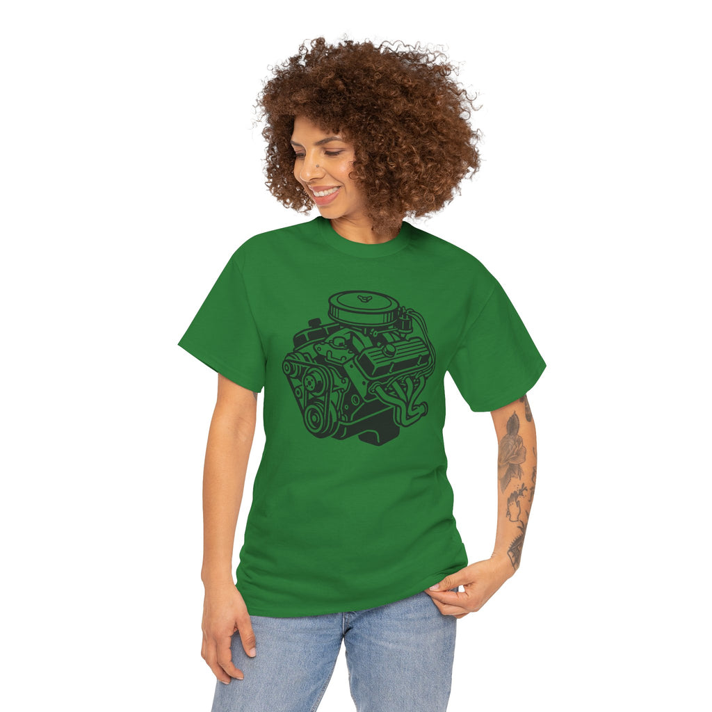 Unisex Heavy Cotton Tee — Engine Illustration (Big Block)