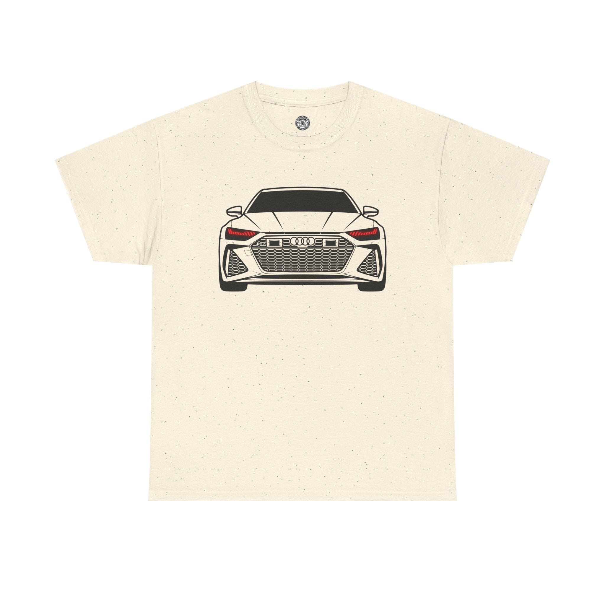 Unisex Heavy Cotton Tee — Illuminated Matrix Headlights (Red)