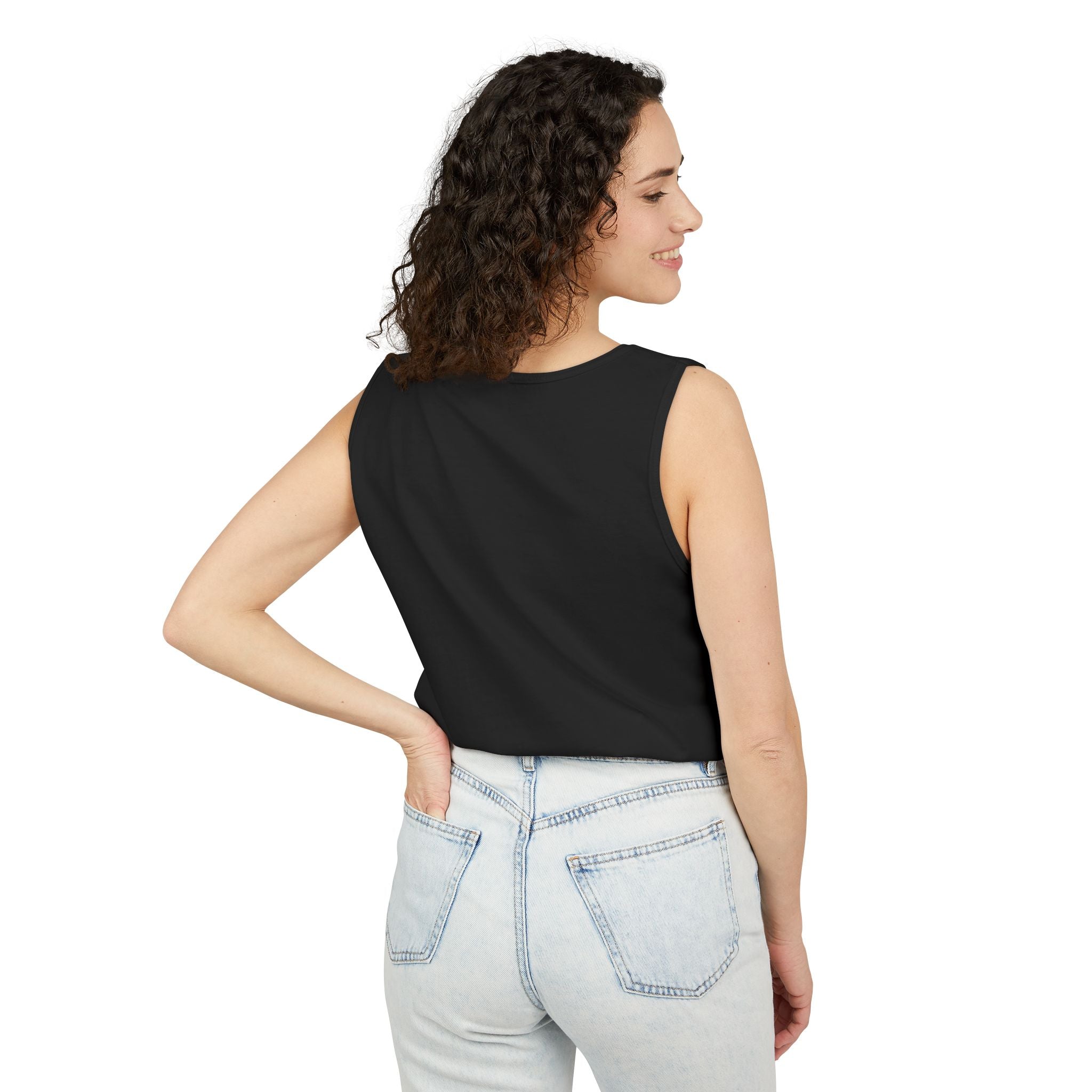Unisex Garment-Dyed Tank Top — F80 Triple-Perspective