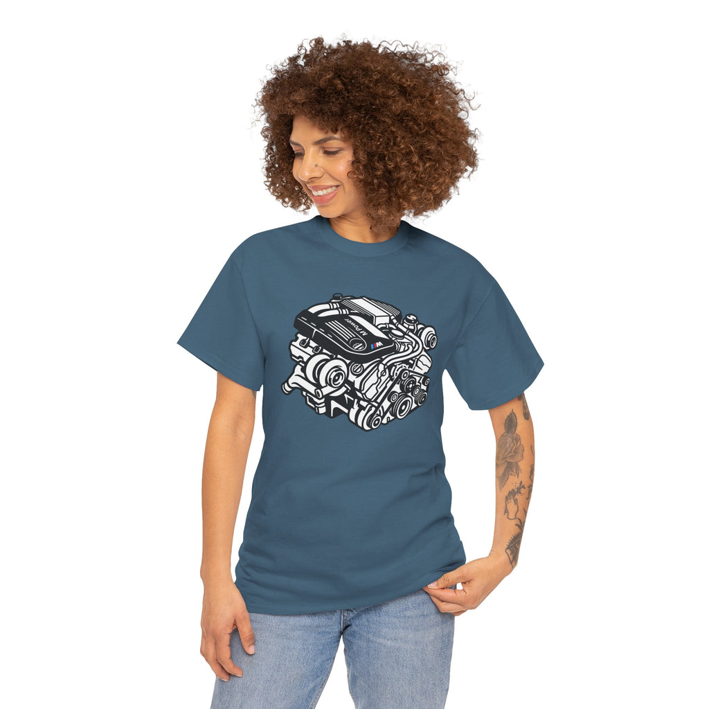 Unisex Heavy Cotton Tee — Engine Illustration (S58)
