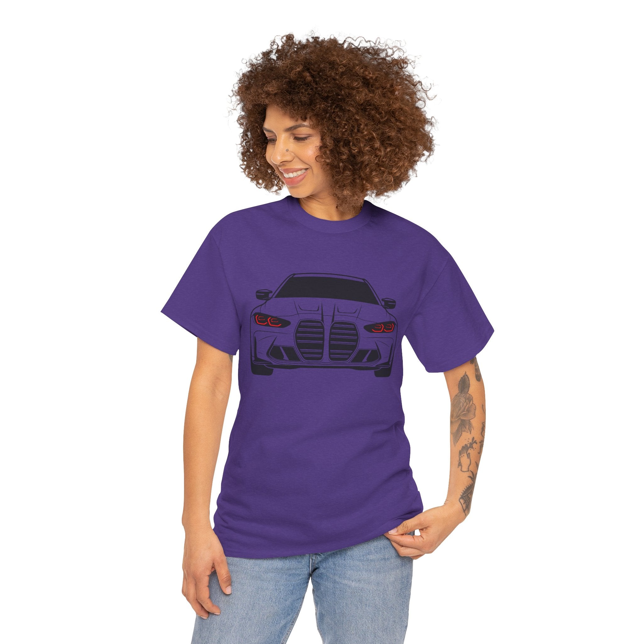 Unisex Heavy Cotton Tee — G80 Illuminated Headlights (Red)