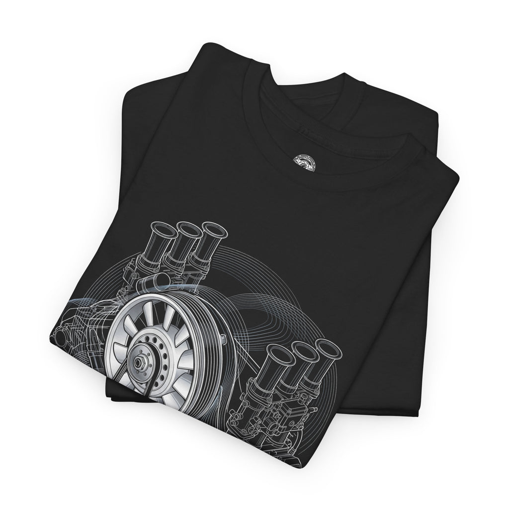 Unisex Heavy Cotton Tee — Flat-Six // Air-Cooled Heritage