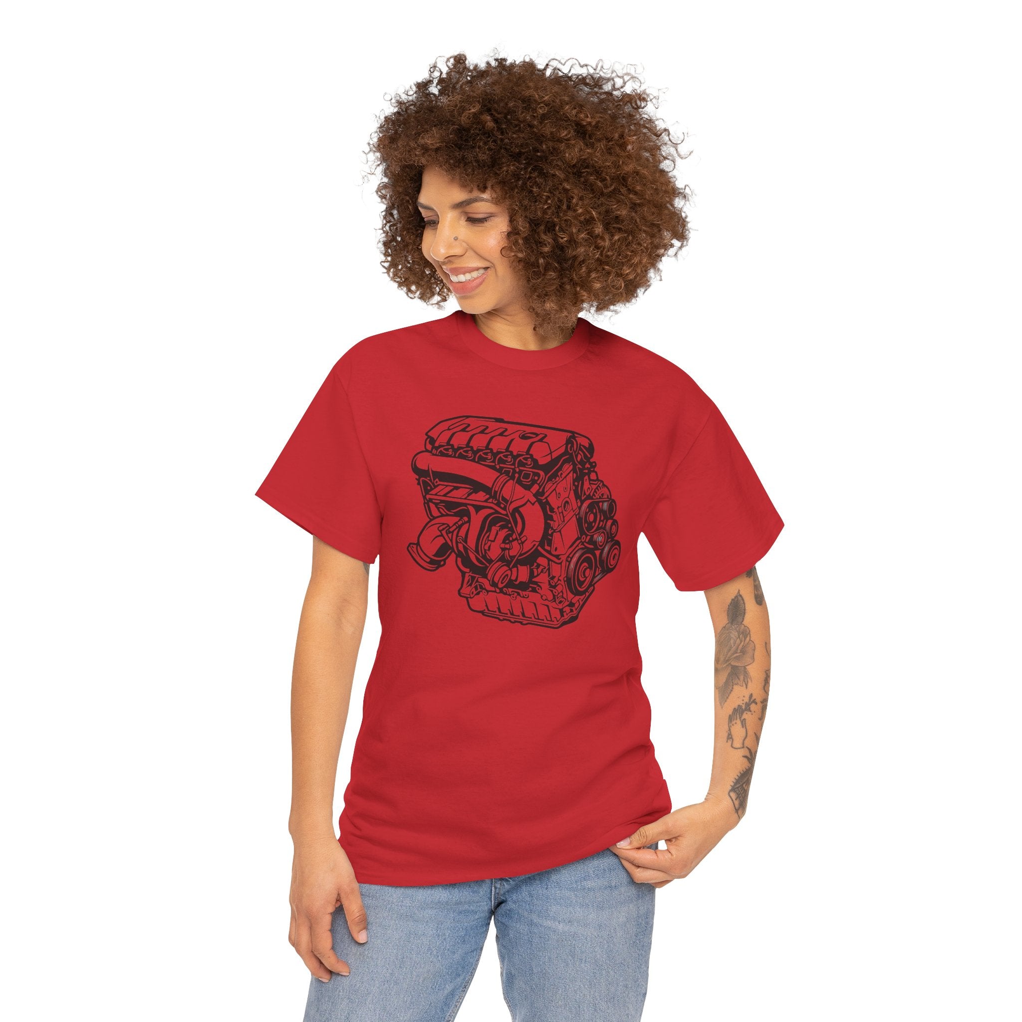 Unisex Heavy Cotton Tee — Engine Illustration (DAZA)