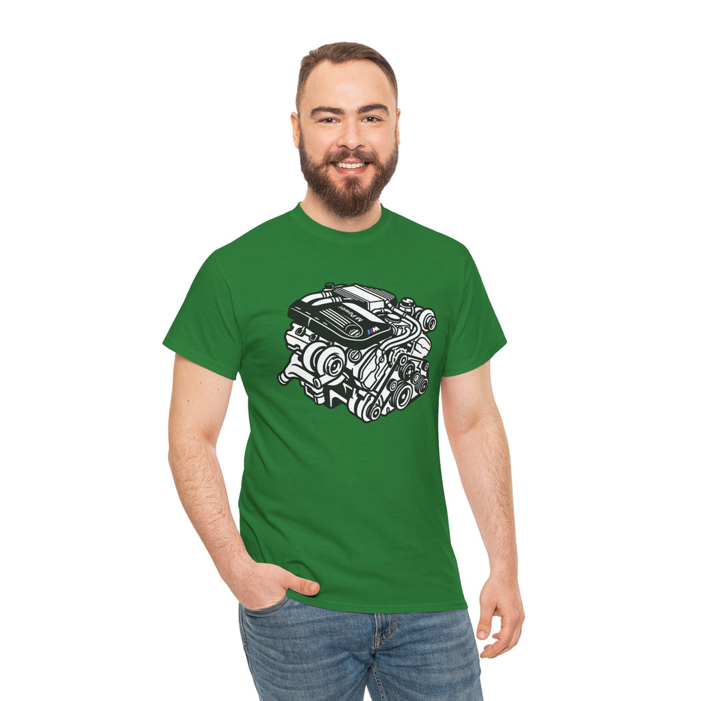 Unisex Heavy Cotton Tee — Engine Illustration (S58)