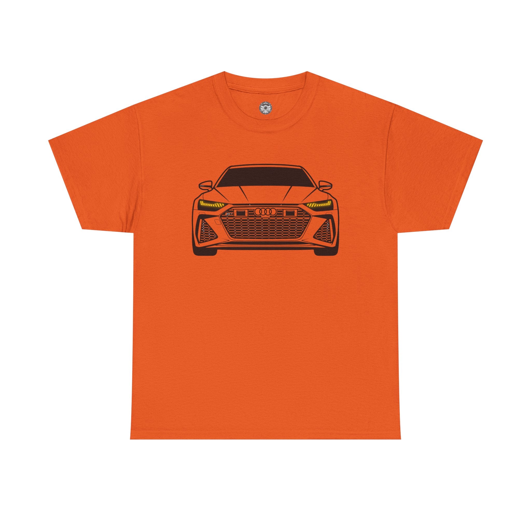 Unisex Heavy Cotton Tee — Illuminated Matrix Headlights (Yellow)