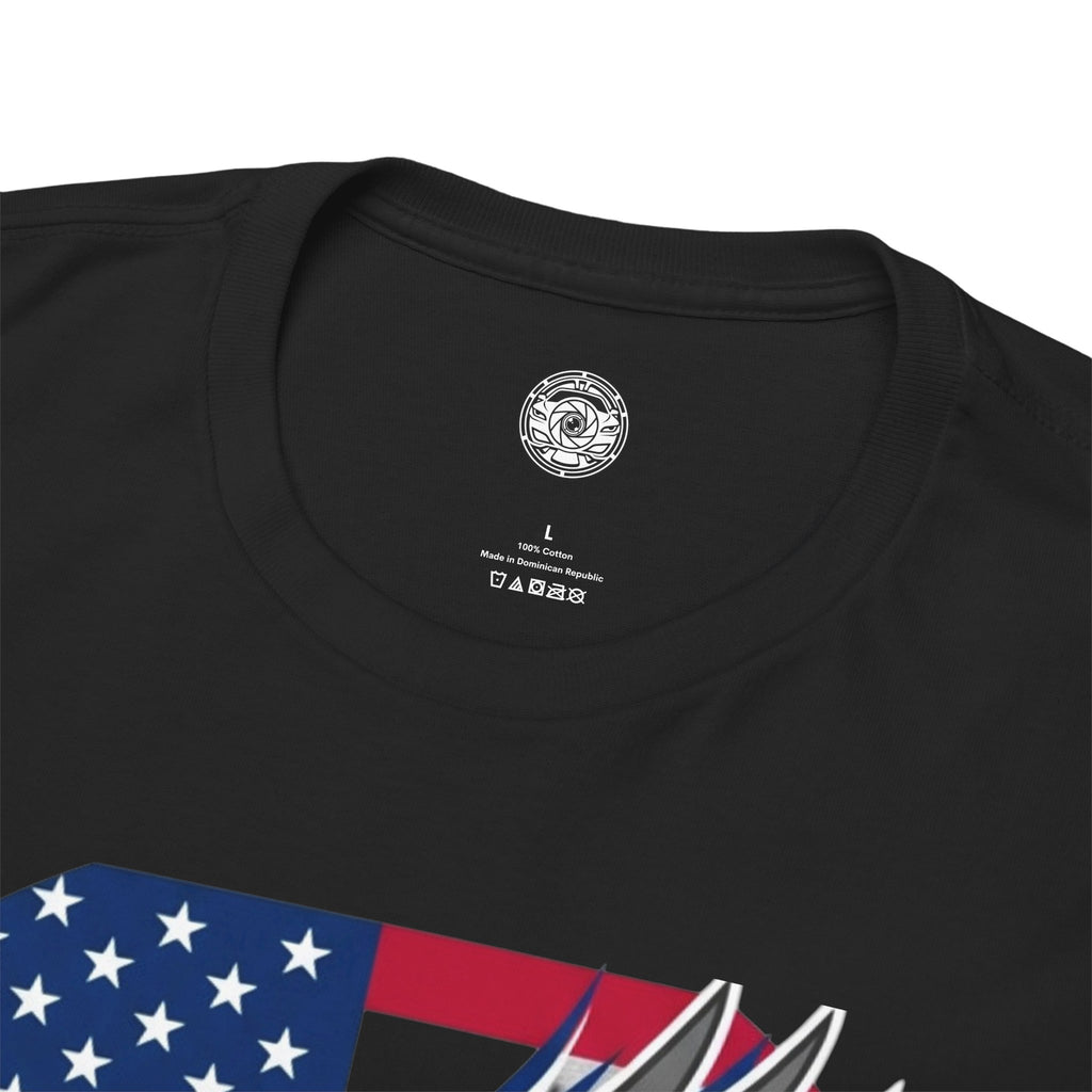Unisex Heavy Cotton Tee — American Flag Bald Eagle
