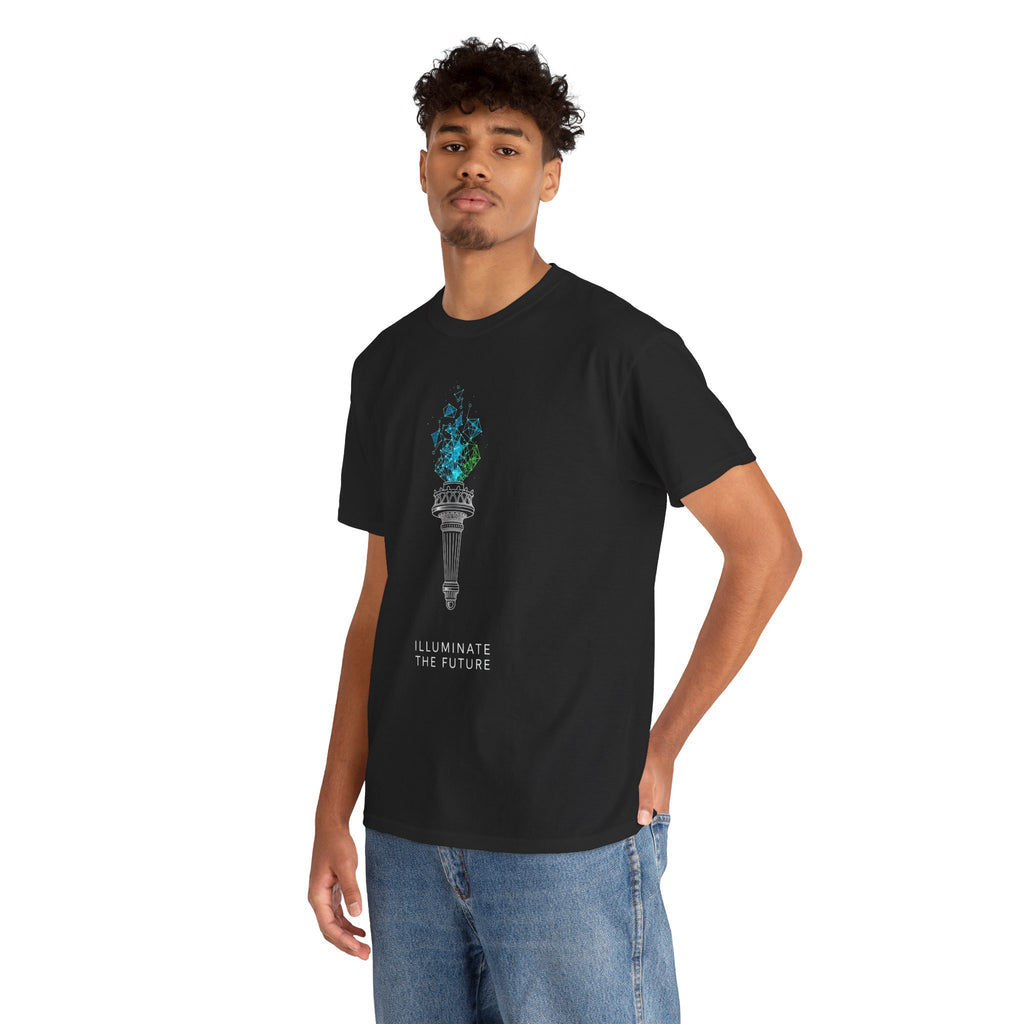 Unisex Heavy Cotton Tee — Illuminate the Future Torch