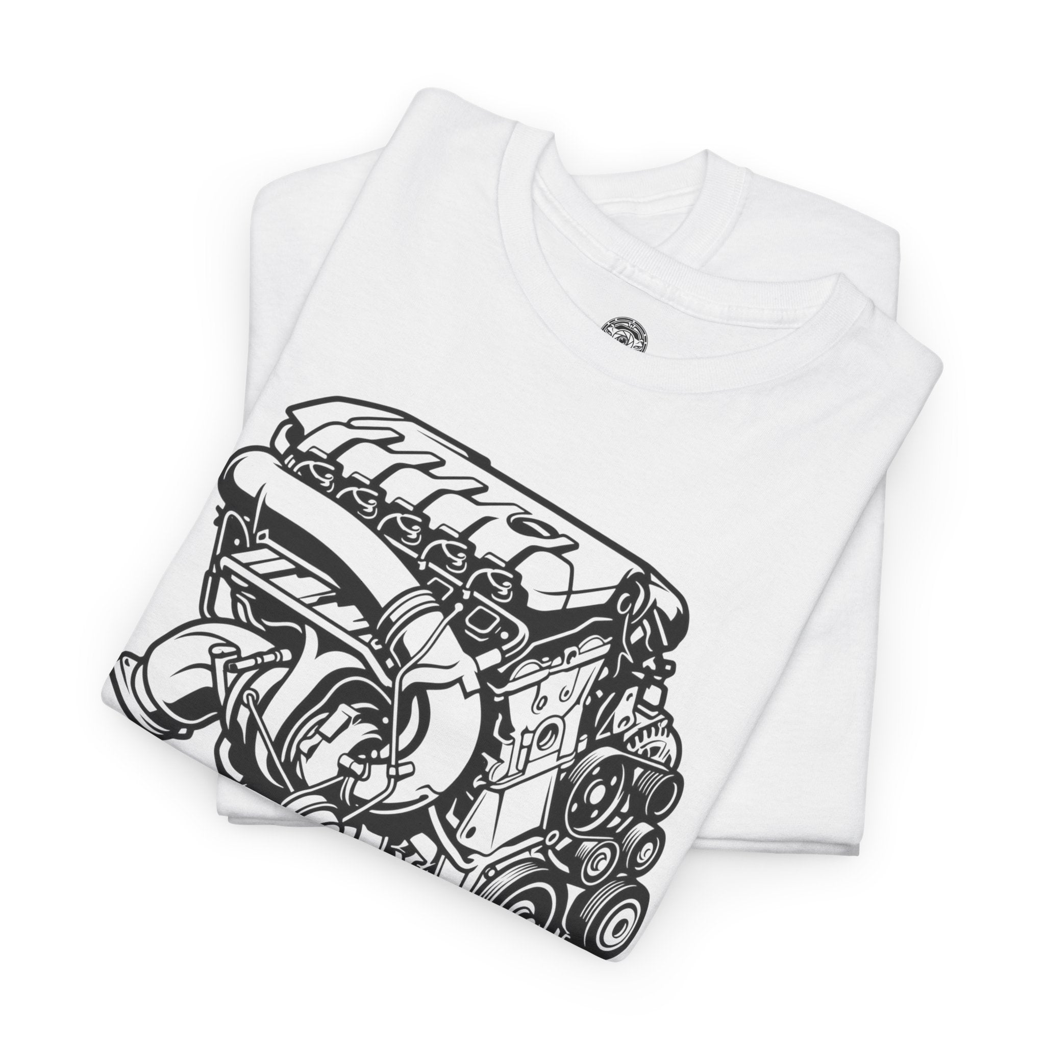 Unisex Heavy Cotton Tee — Engine Illustration (DAZA)
