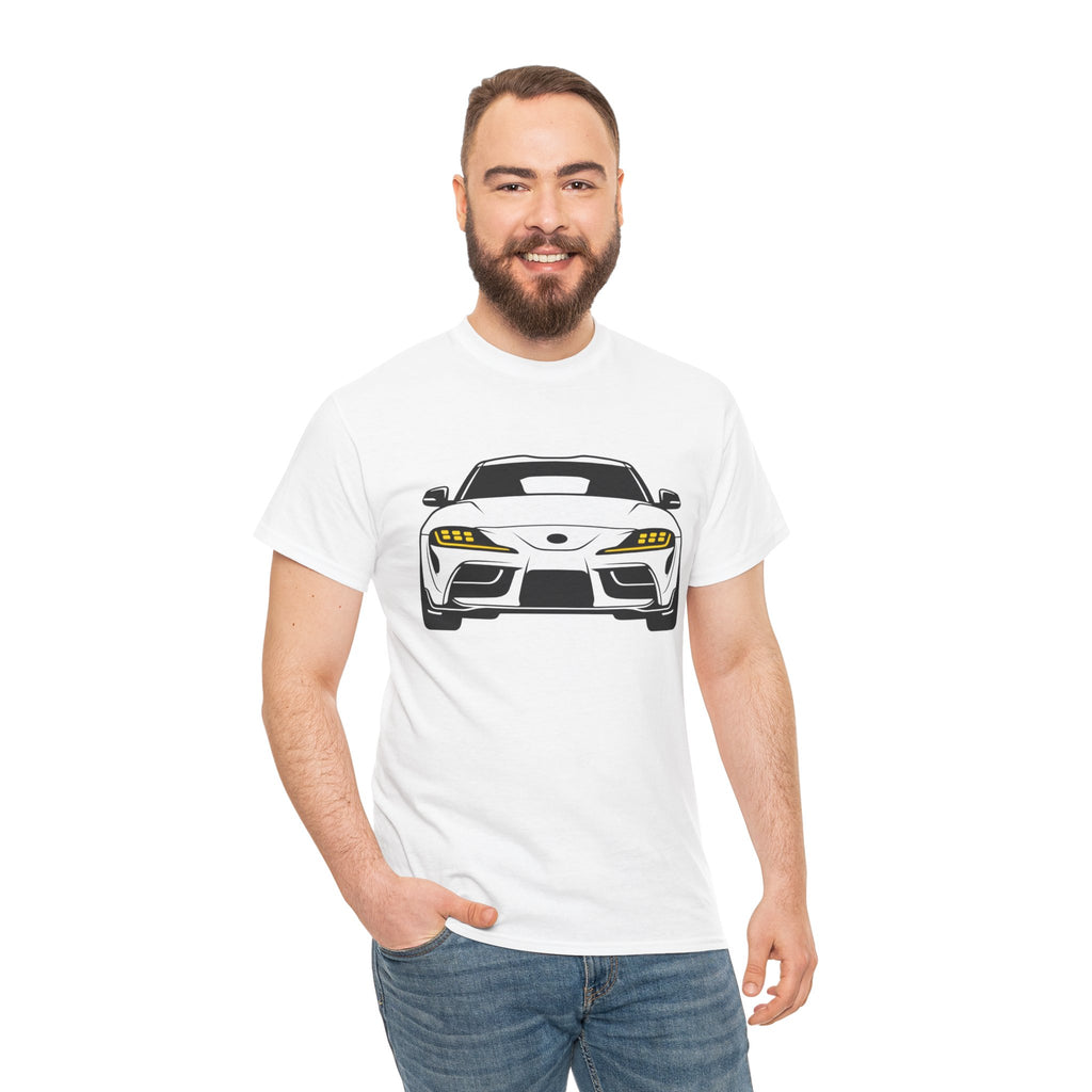 Unisex Heavy Cotton Tee — A90 Illuminated Headlights (Yellow)