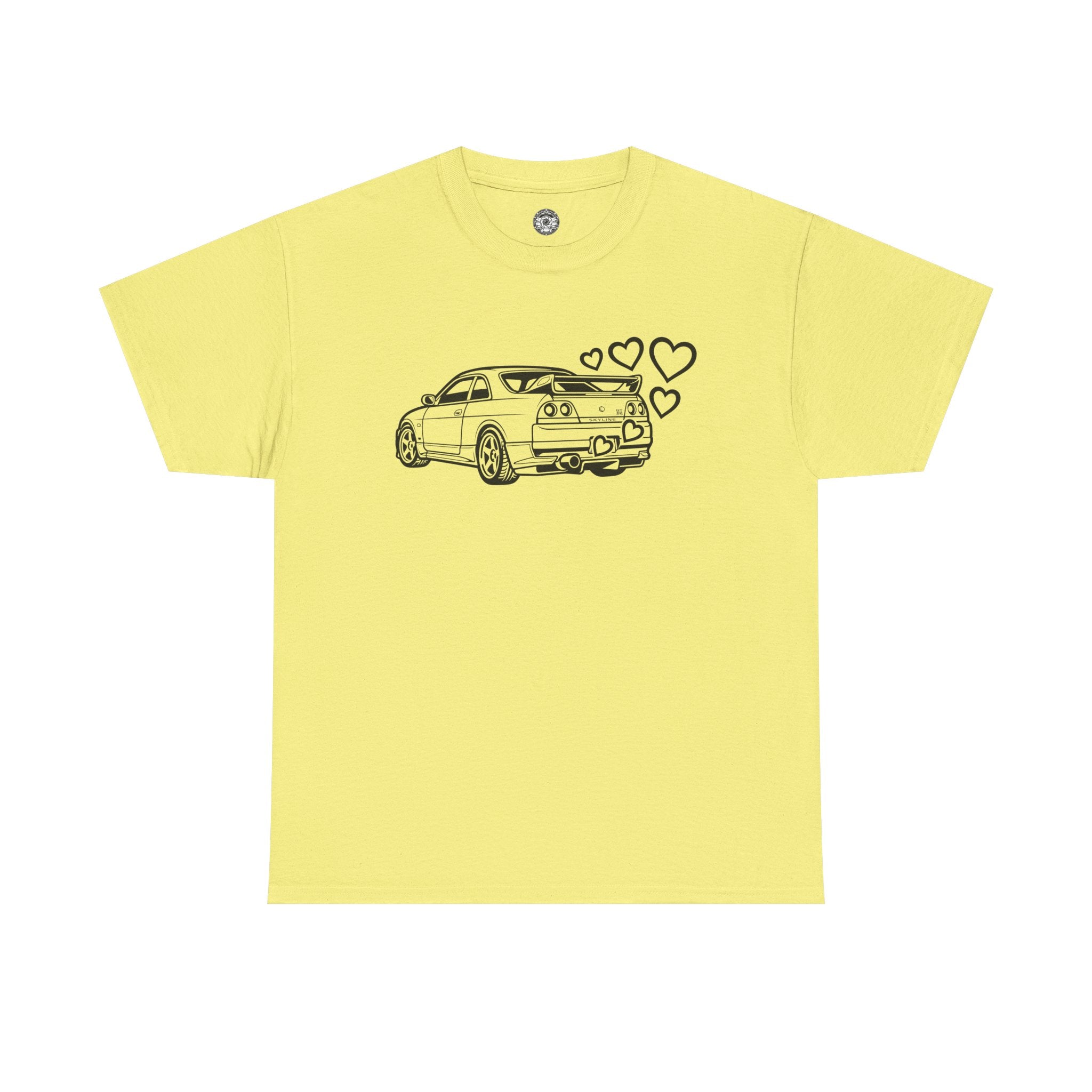 Unisex Heavy Cotton Tee — JDM Car with Hearts