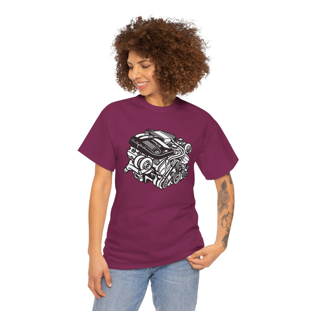 Unisex Heavy Cotton Tee — Engine Illustration (S58)