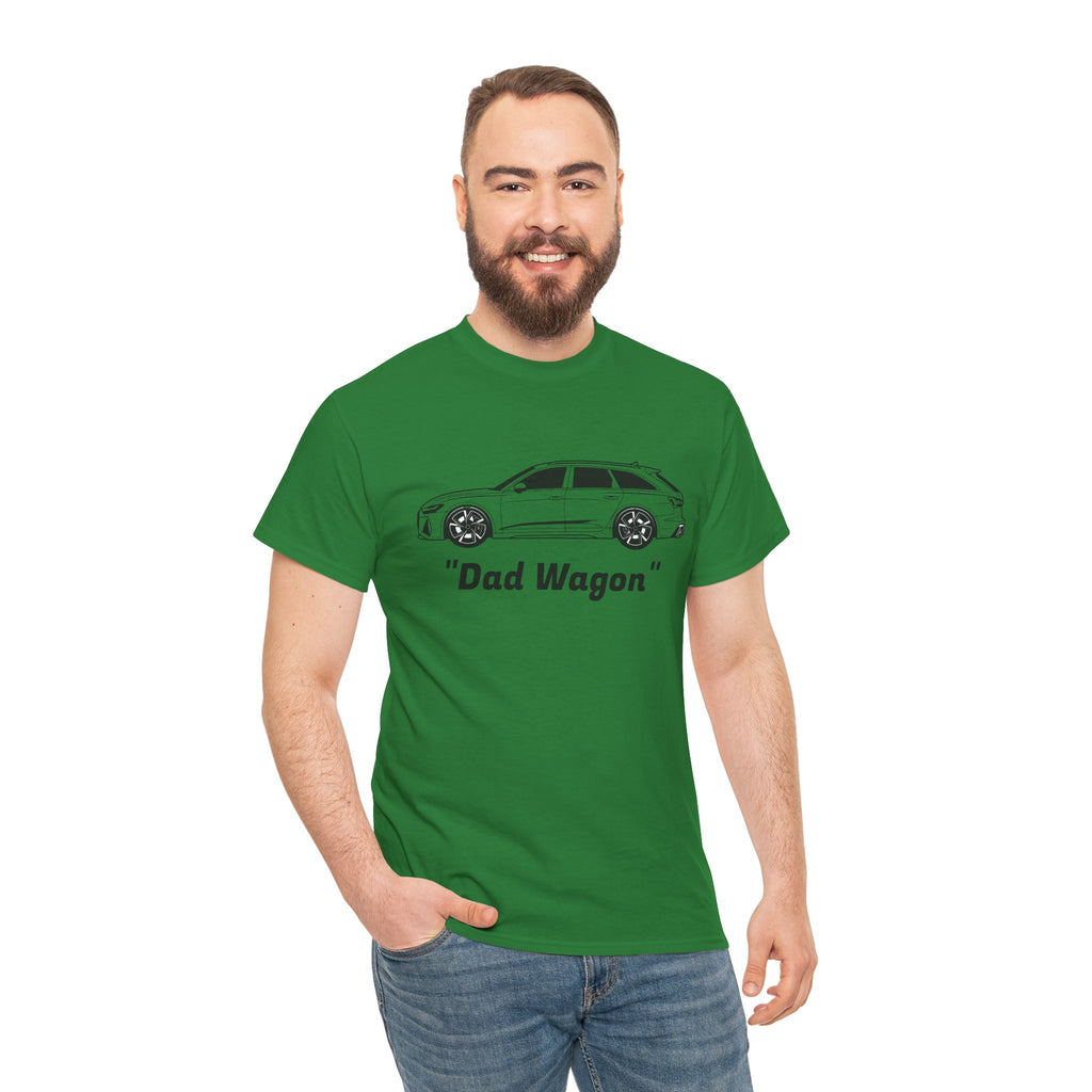 Unisex Heavy Cotton Tee — Twin-Turbo V8 "Dad Wagon"