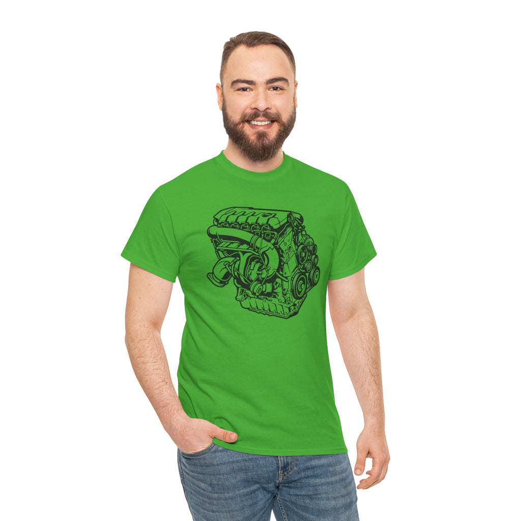 Unisex Heavy Cotton Tee — Engine Illustration (DAZA)