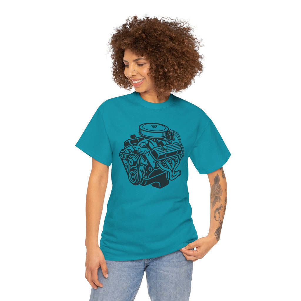 Unisex Heavy Cotton Tee — Engine Illustration (Big Block)