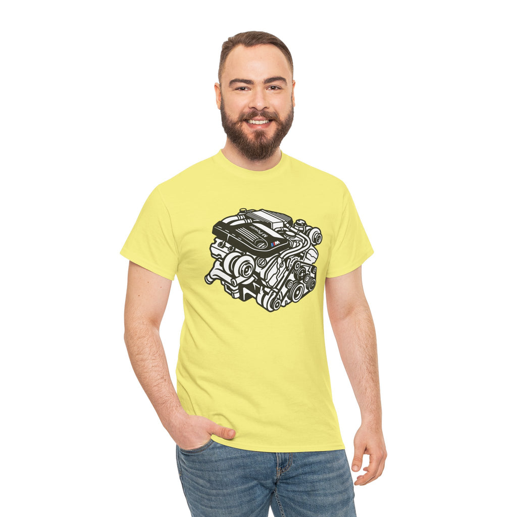 Unisex Heavy Cotton Tee — Engine Illustration (S58)