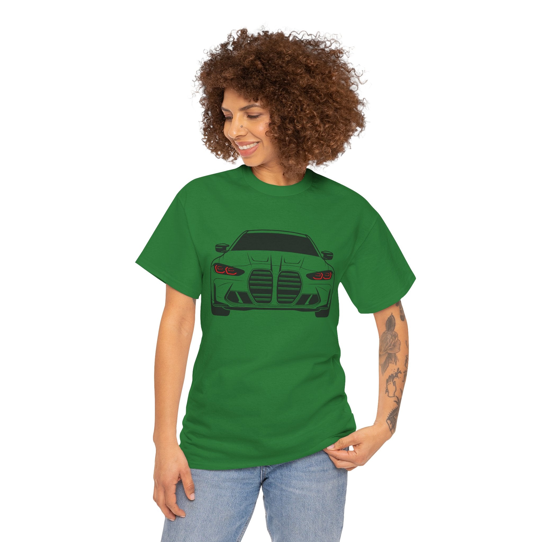Unisex Heavy Cotton Tee — G80 Illuminated Headlights (Red)
