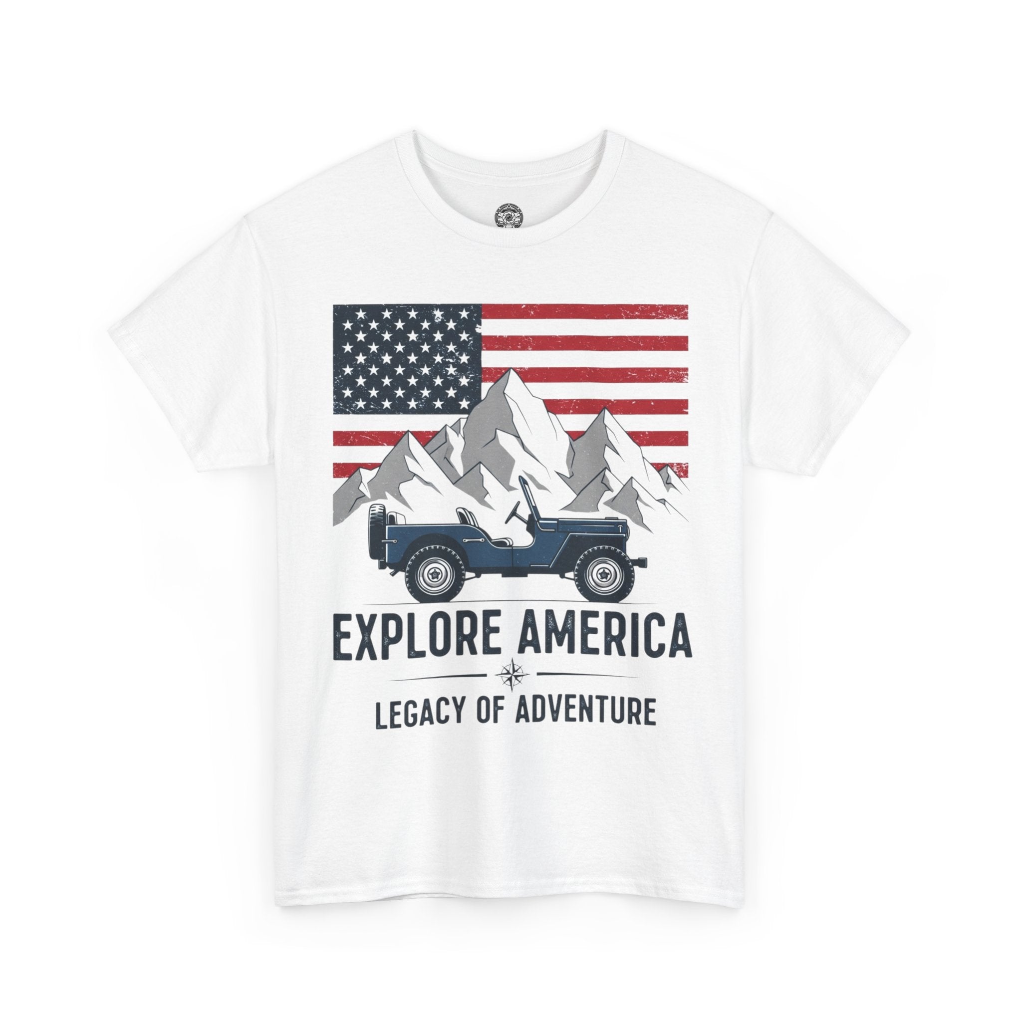 Unisex Heavy Cotton Tee — Explore America: Legacy of Adventure