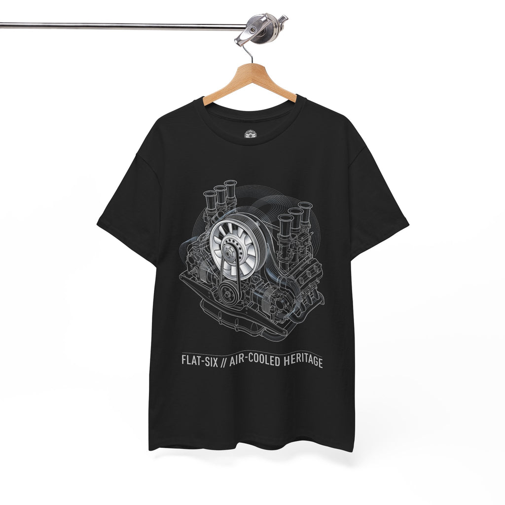 Unisex Heavy Cotton Tee — Flat-Six // Air-Cooled Heritage