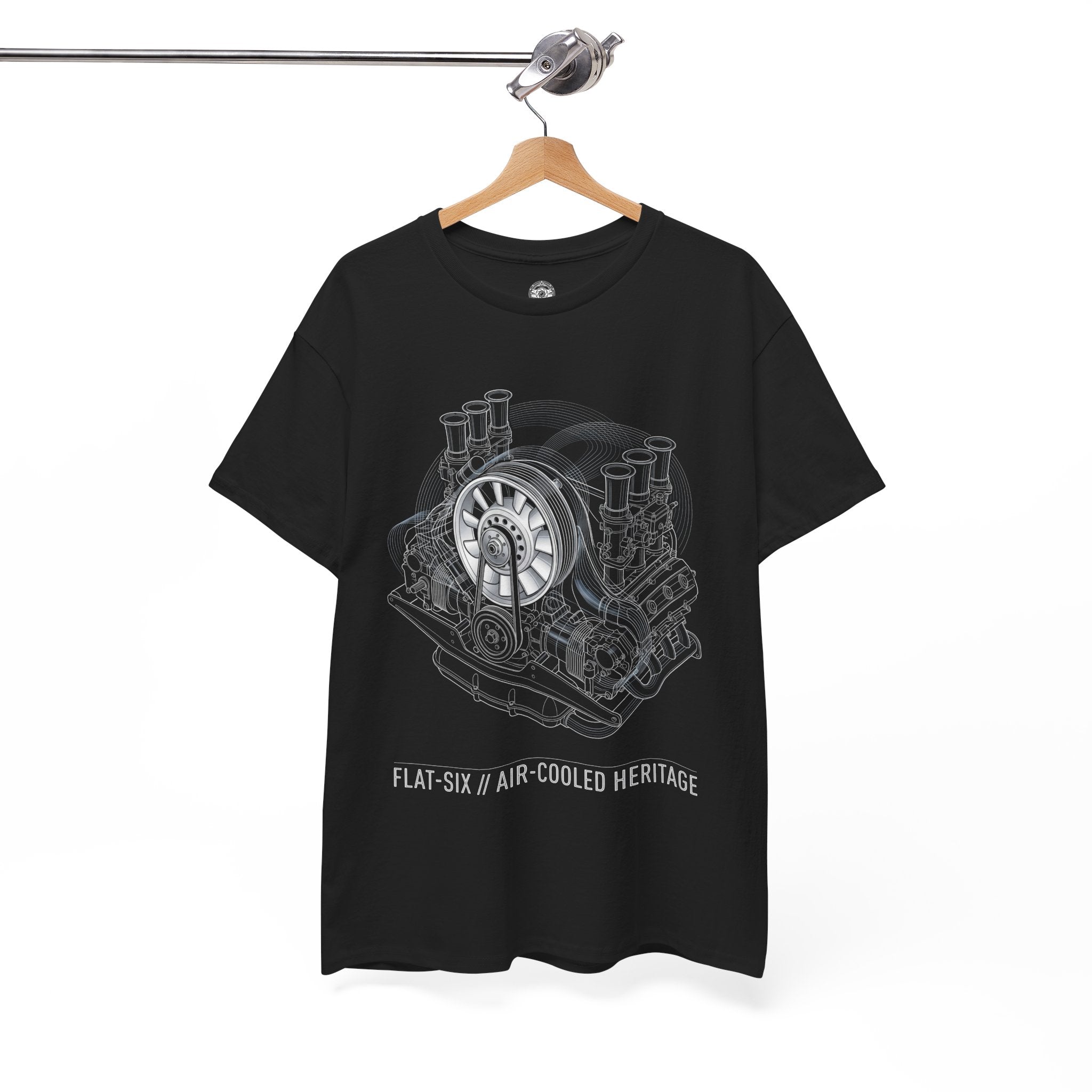 Unisex Heavy Cotton Tee — Flat-Six // Air-Cooled Heritage