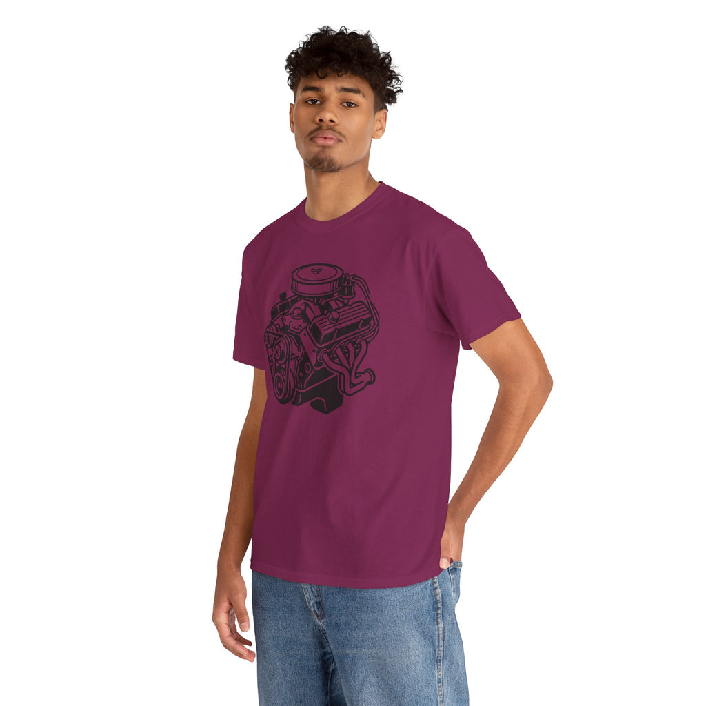 Unisex Heavy Cotton Tee — Engine Illustration (Big Block)