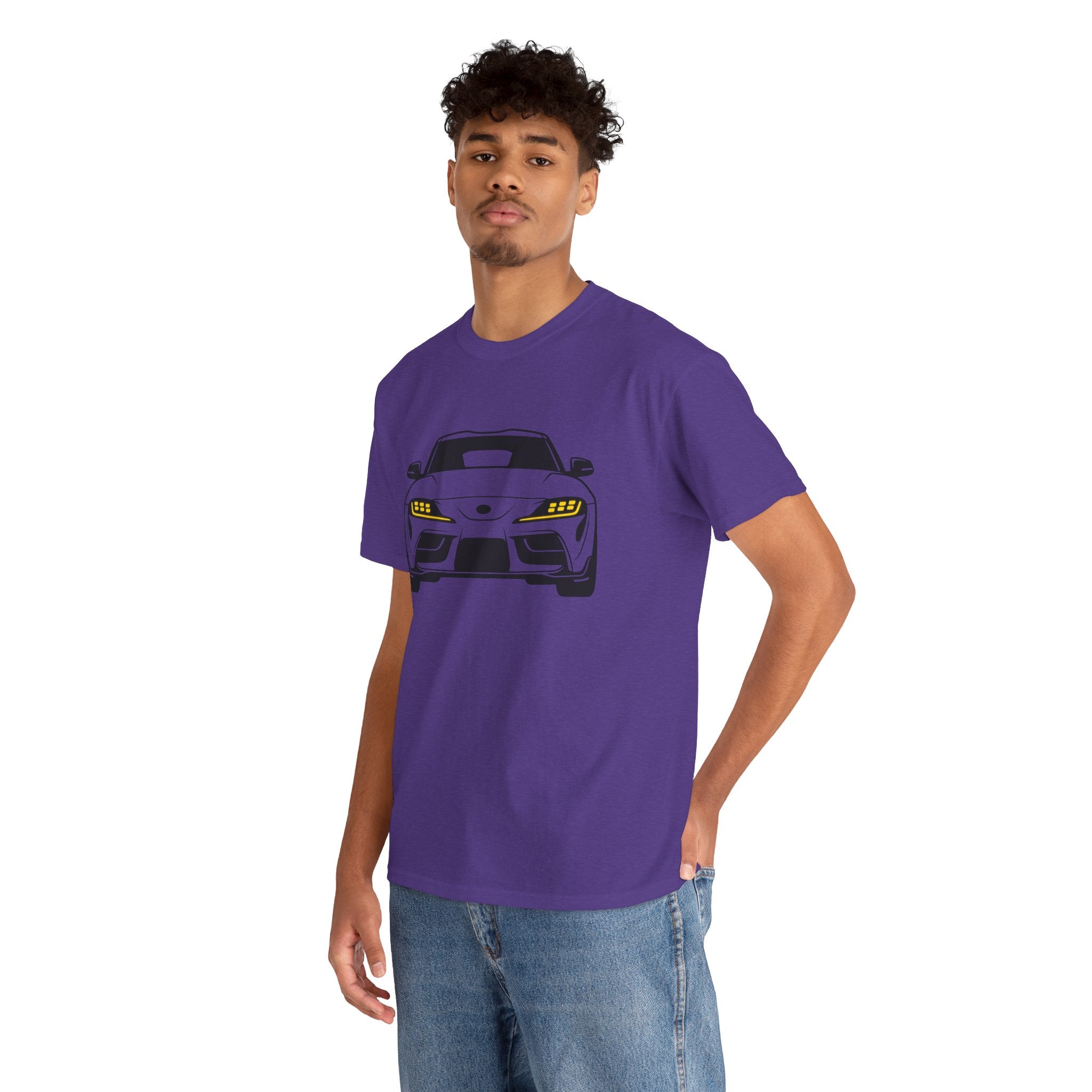 Unisex Heavy Cotton Tee — A90 Illuminated Headlights (Yellow)