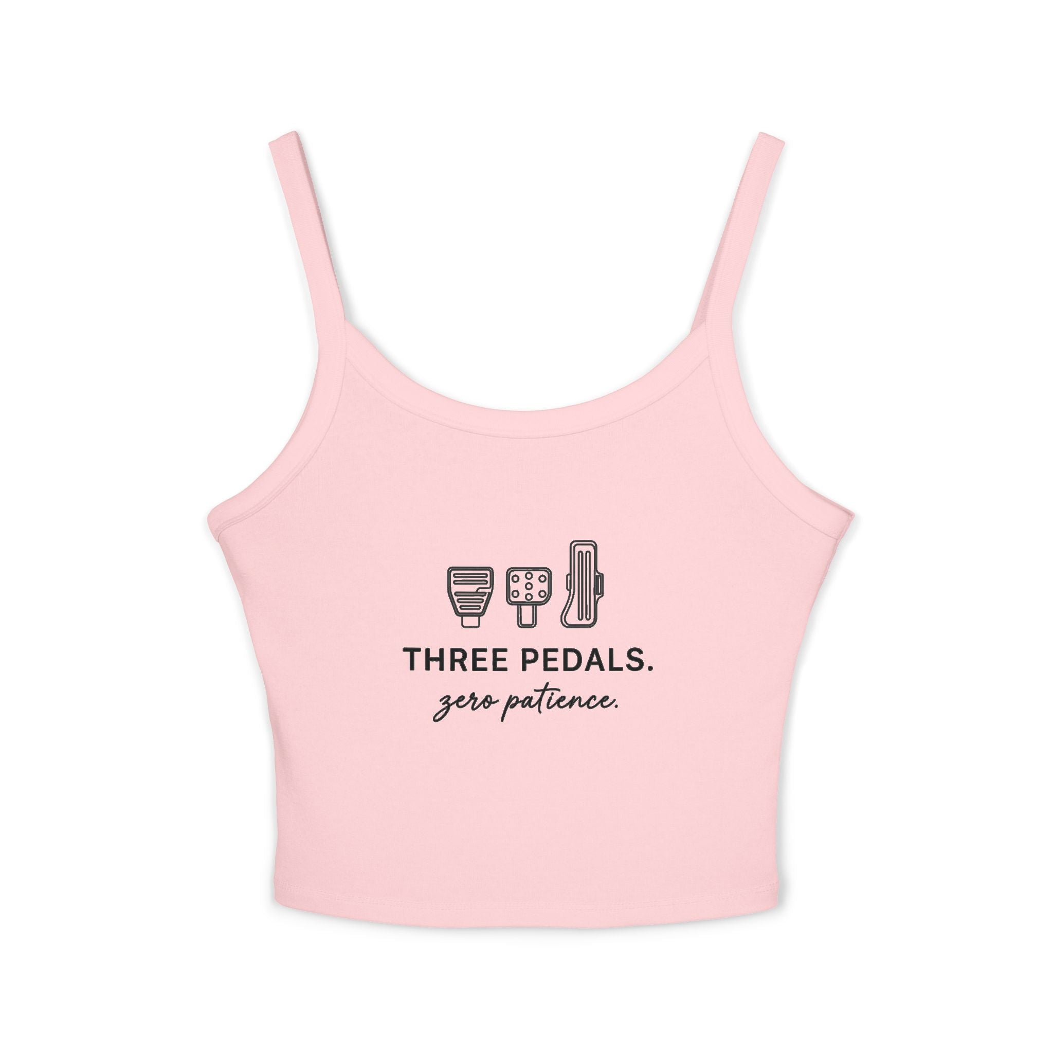 Women's Spaghetti Strap Tank — Three Pedals, Zero Patience