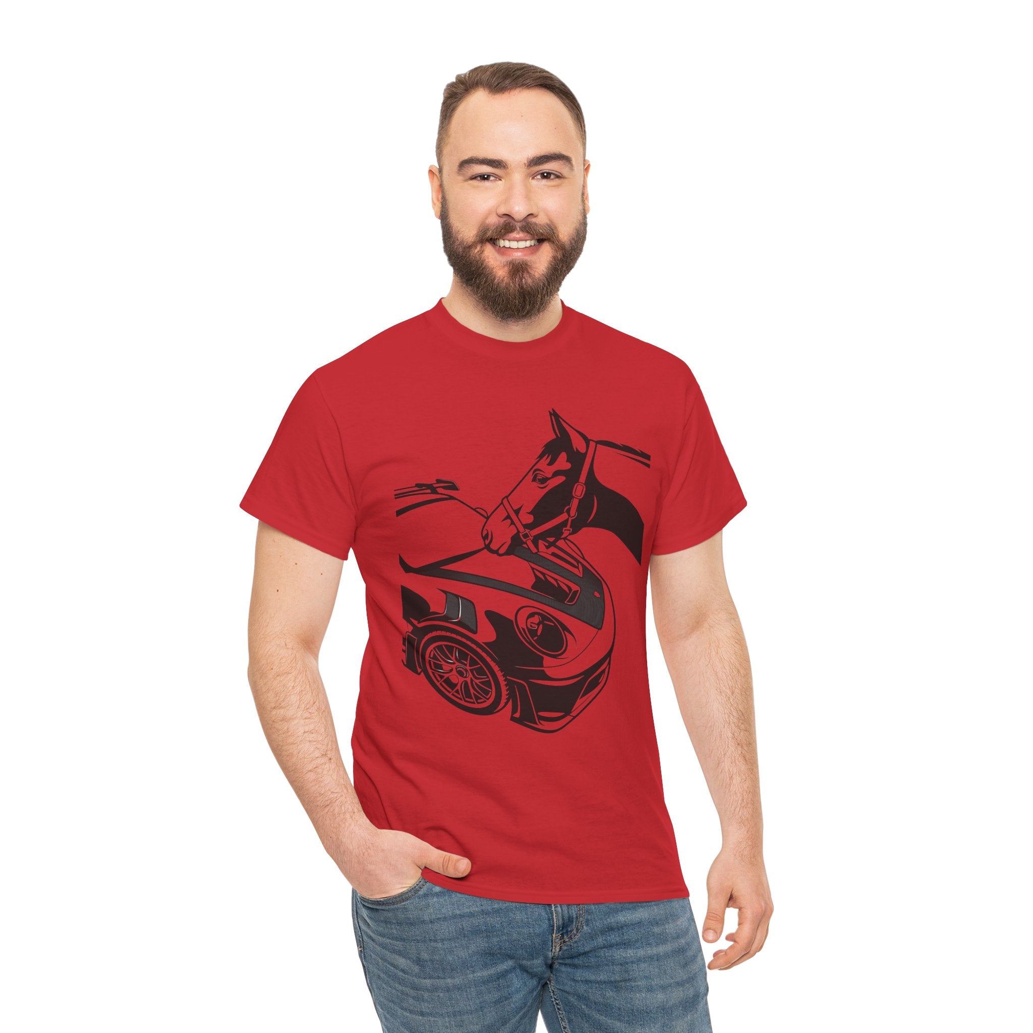 Unisex Heavy Cotton Tee — 992 vs Horse (Viral Video)