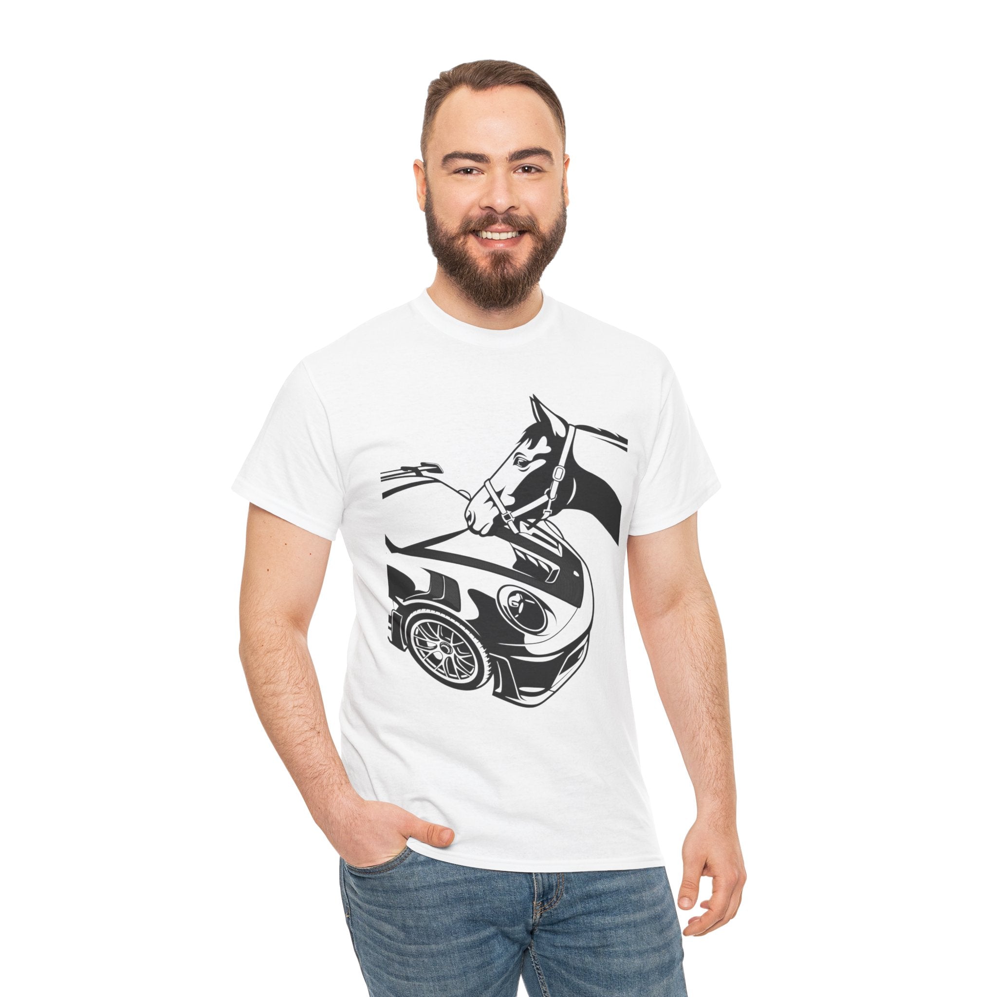 Unisex Heavy Cotton Tee — 992 vs Horse (Viral Video)